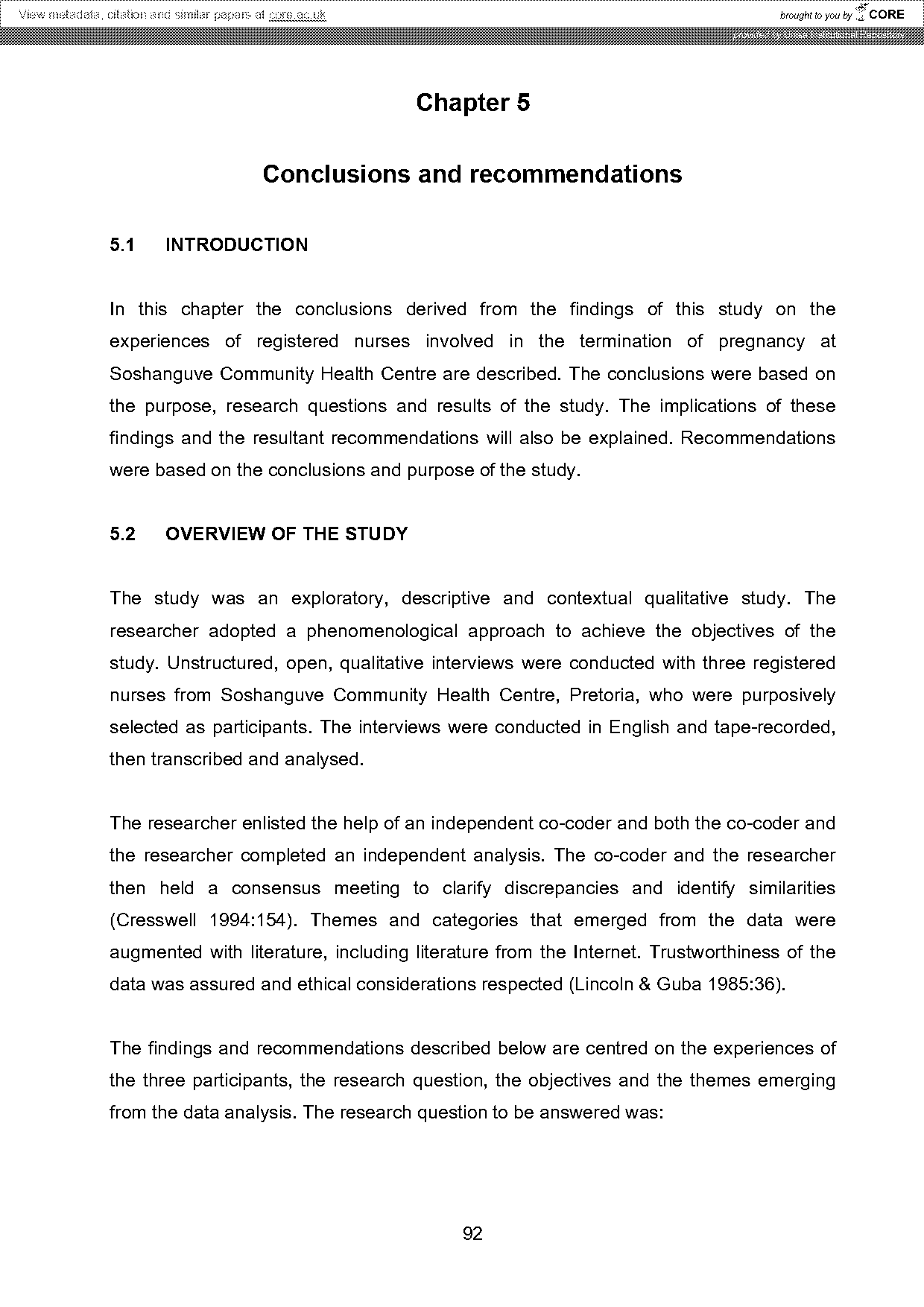 example of recommendation for research paper