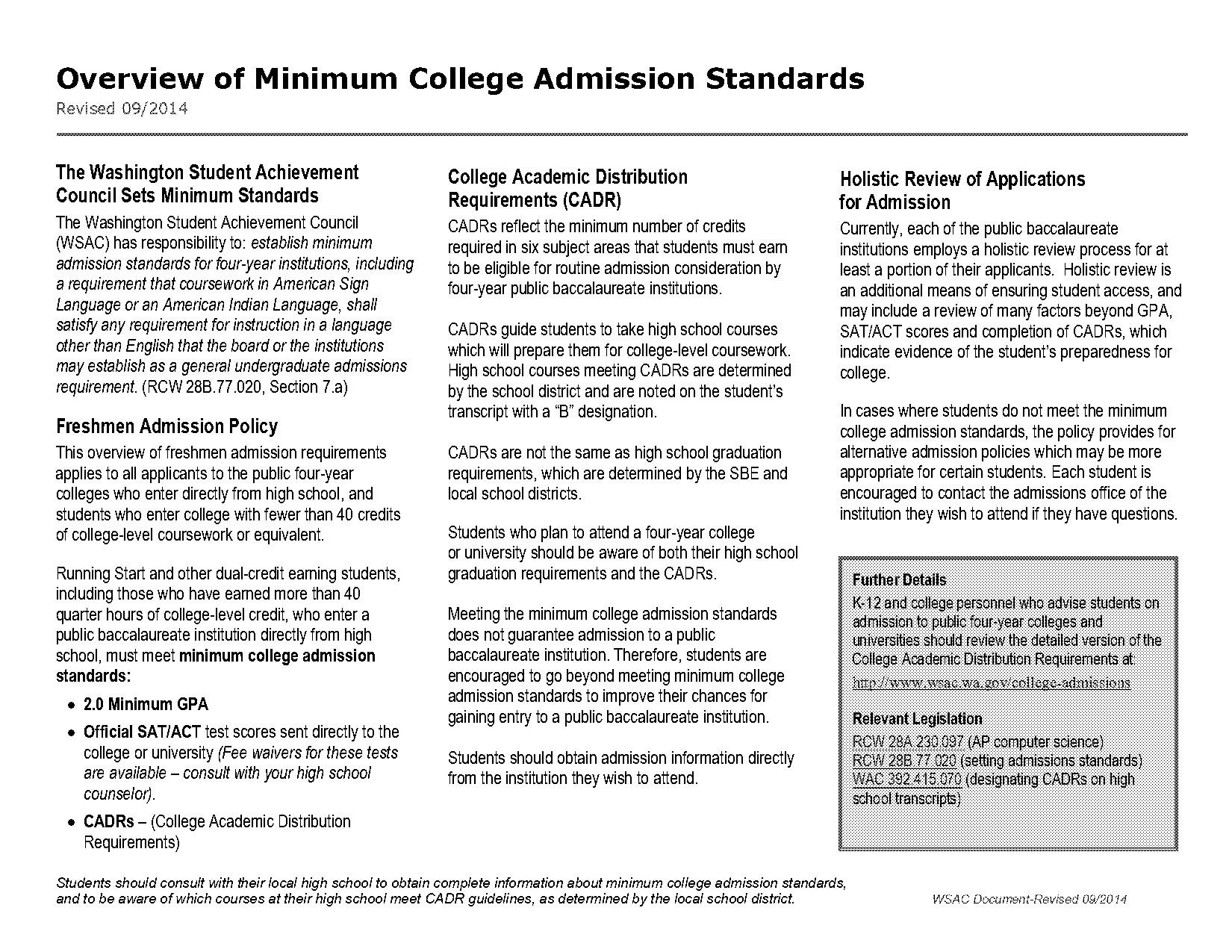 miminum act score to get into college