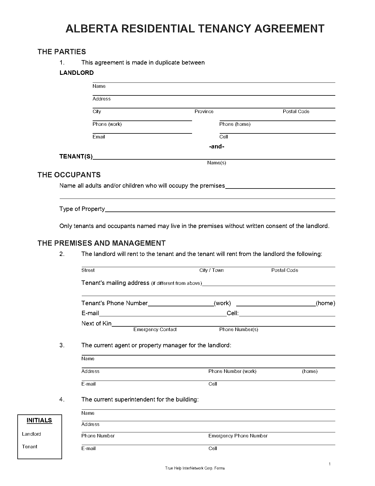 alberta landlord and tenant rental agreement