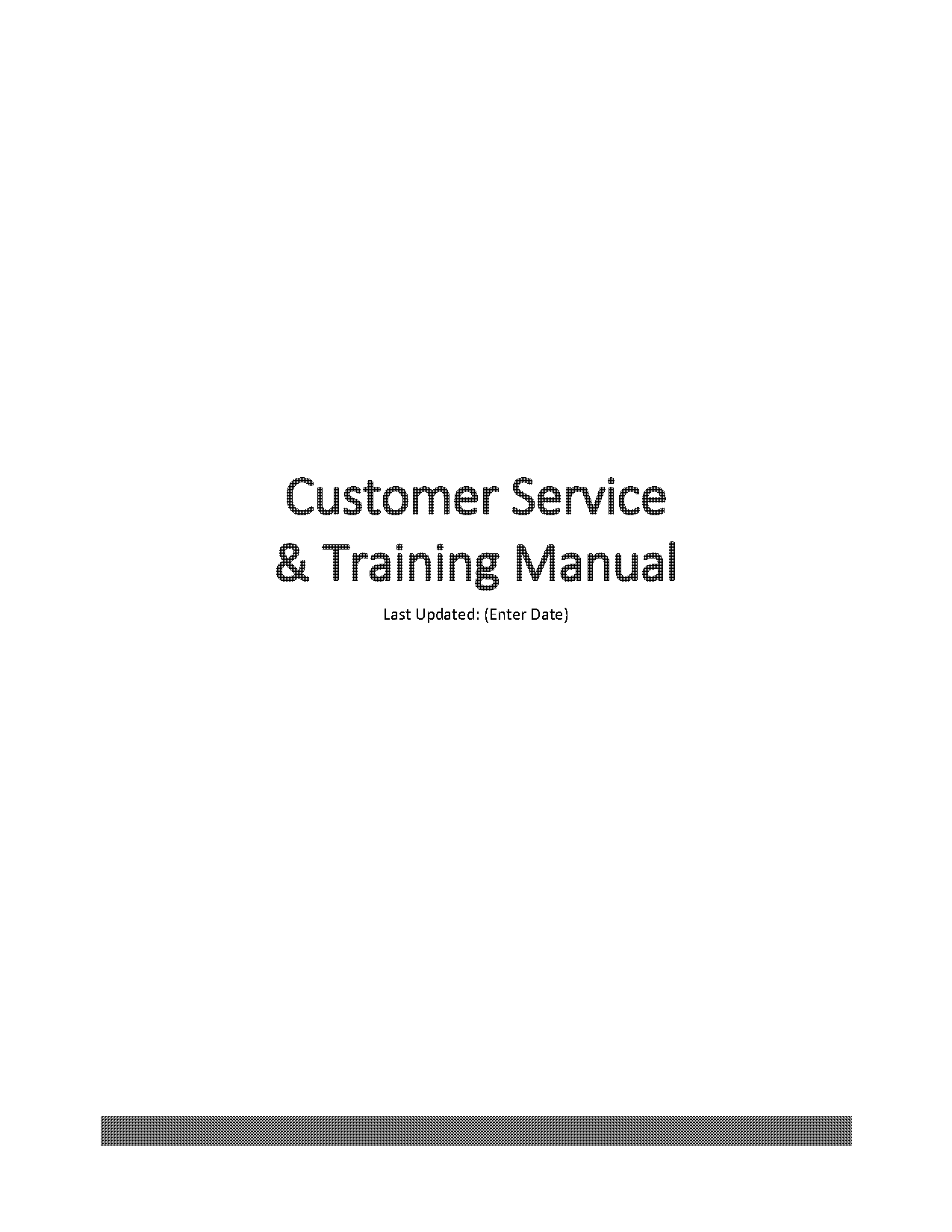 sample customer service training manual