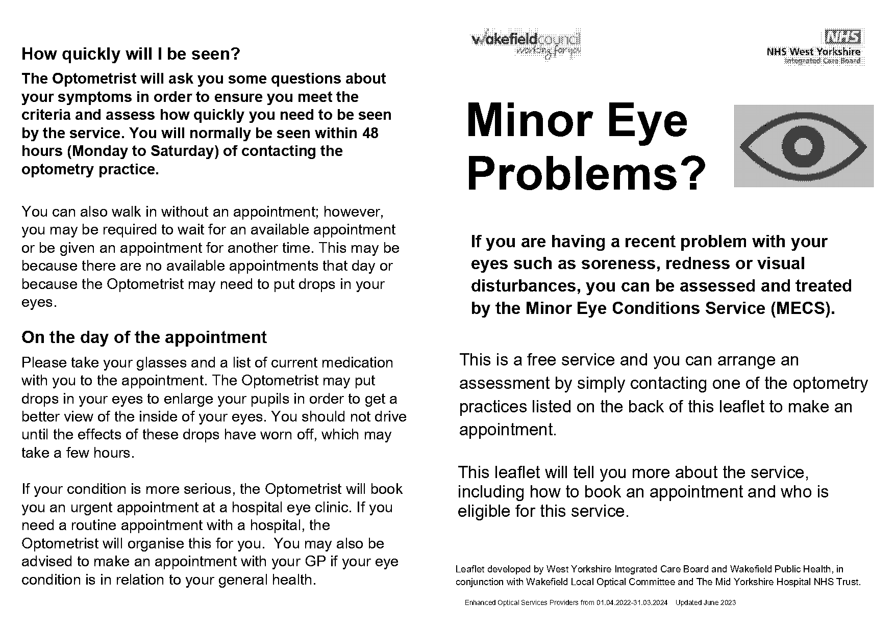 minor eye care scheme