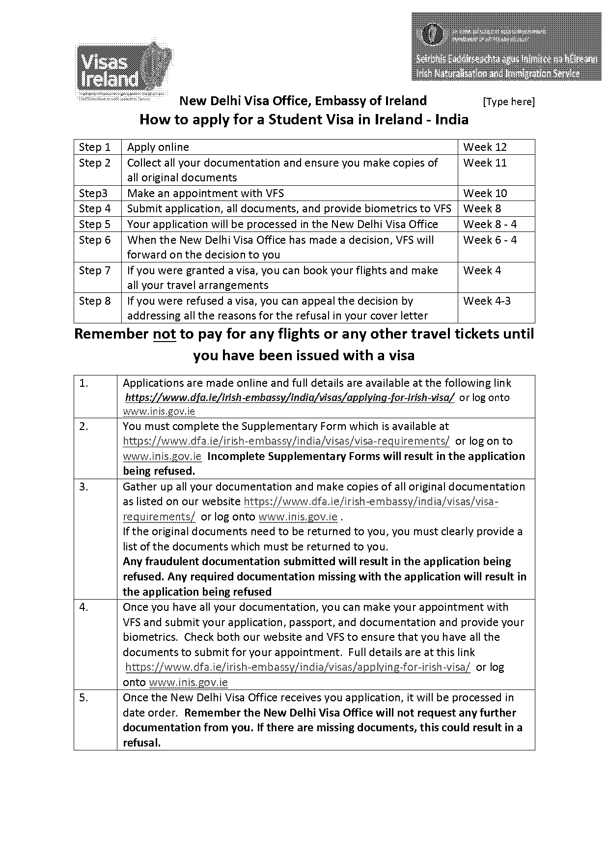 indian embassy ireland visa requirements