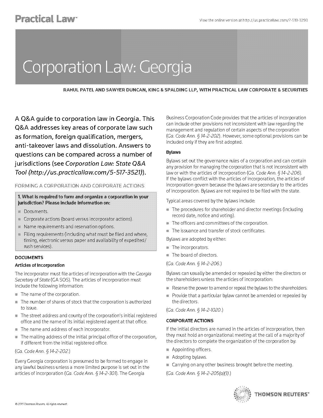 filing articles of incorporation with georgia processing