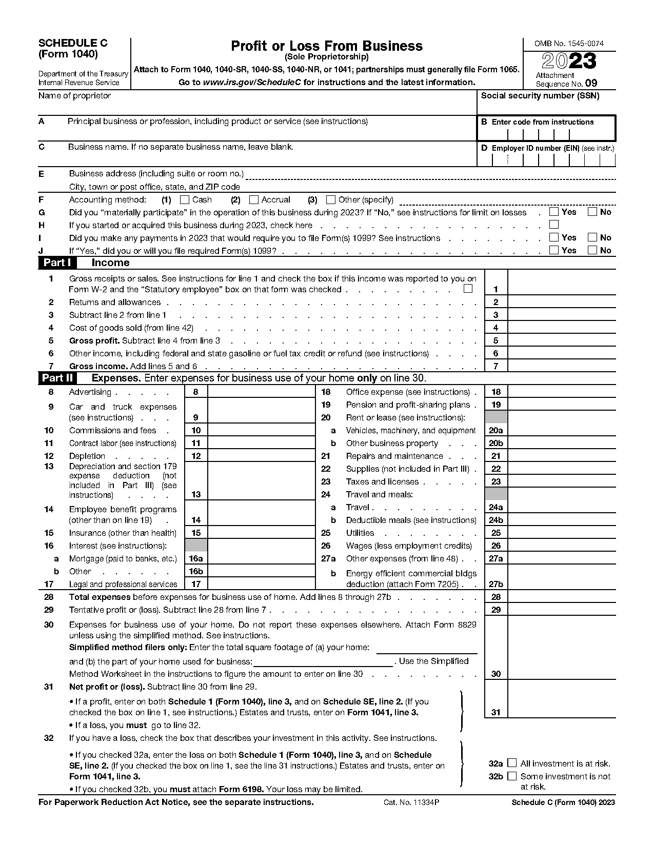 profit loss statement template