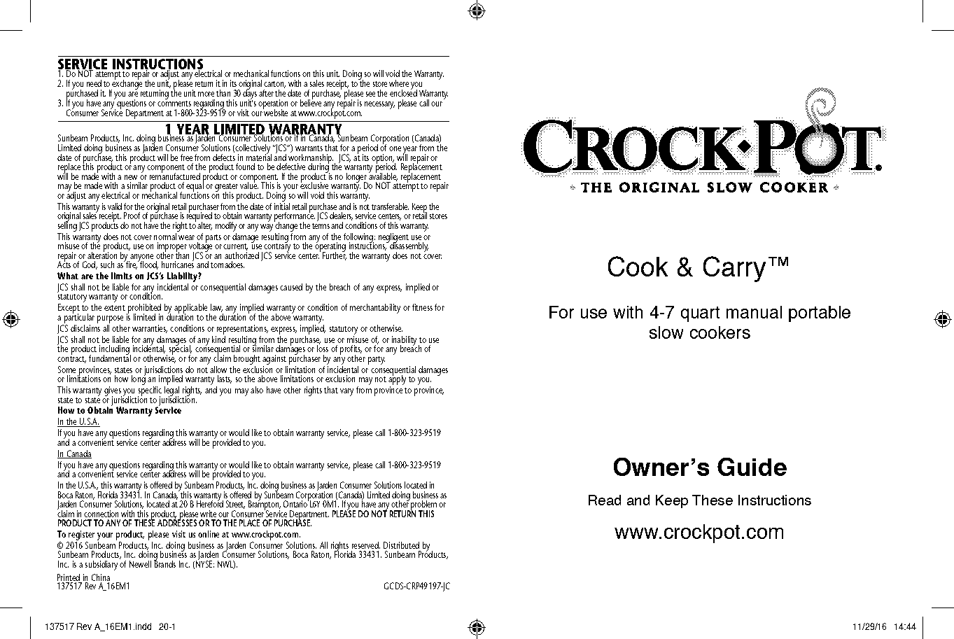 crock pot programmable cook and carry instructions