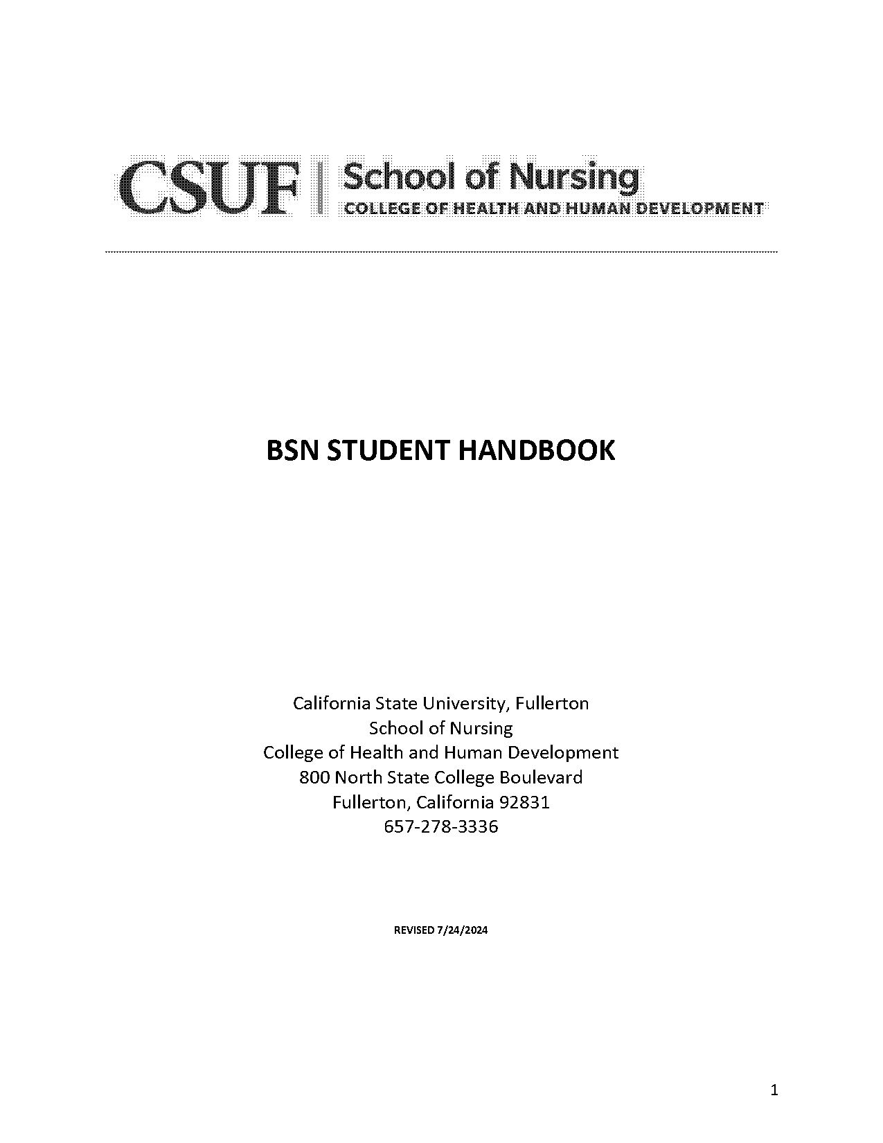 nursing csuf bsn handbook