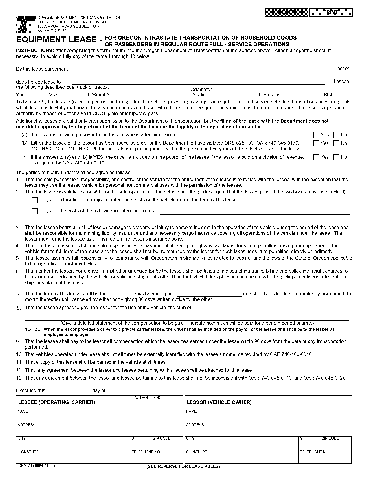 bus lease agreement sample