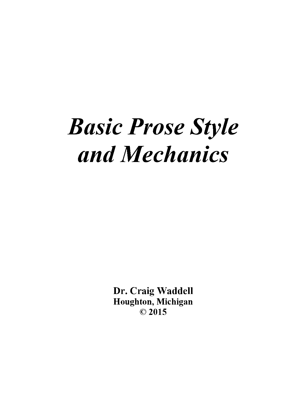 style mechanics in writting