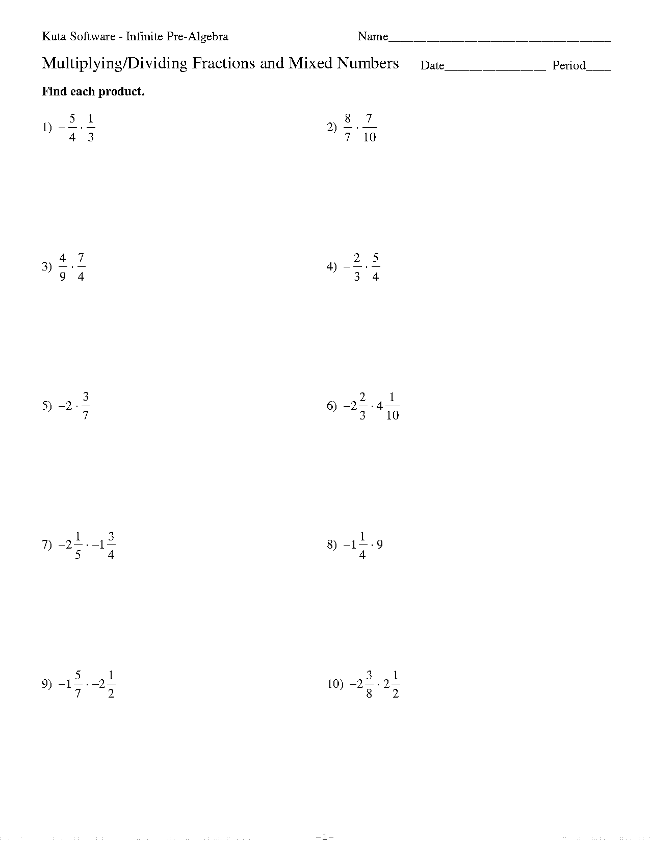 working with fractions worksheets