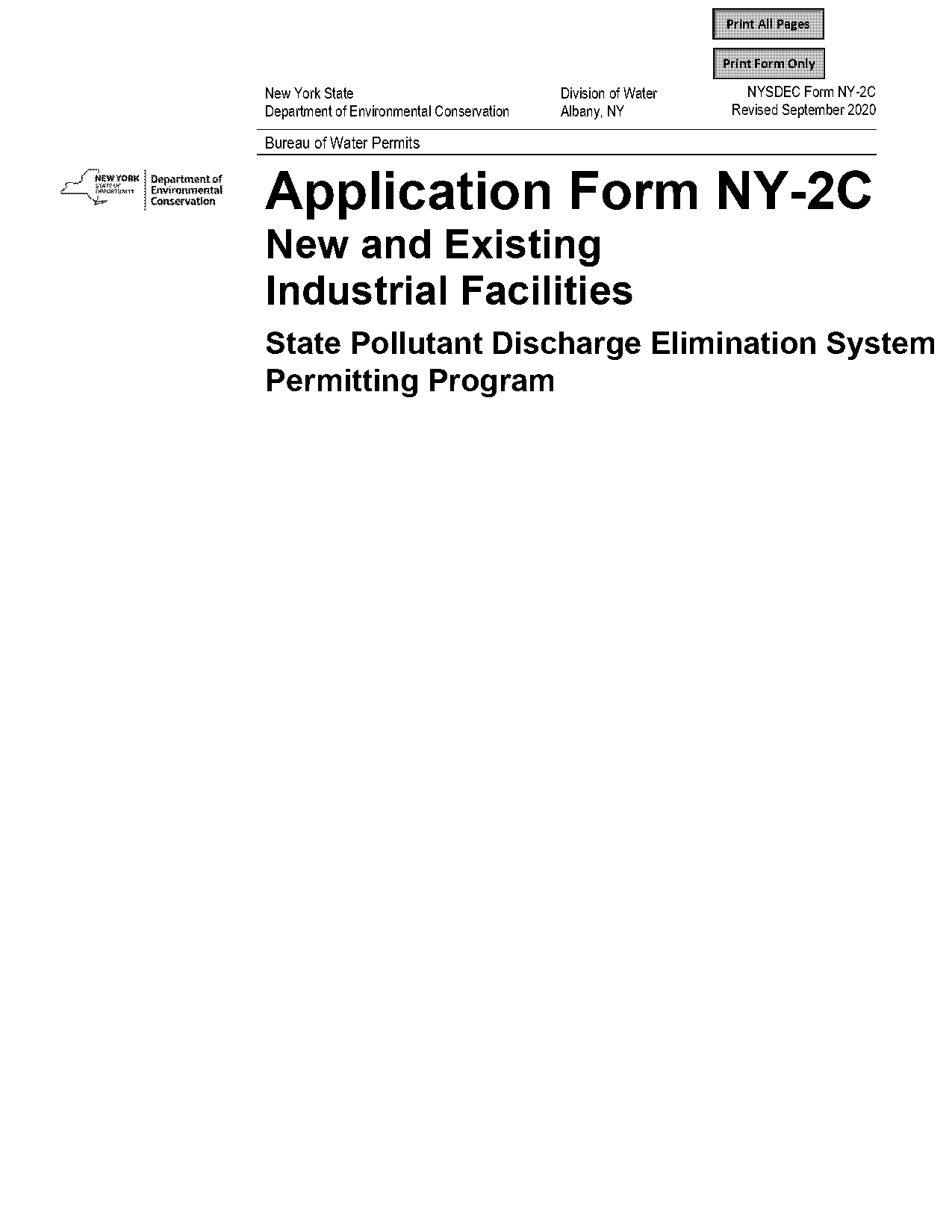 nysdec permit application wastewater