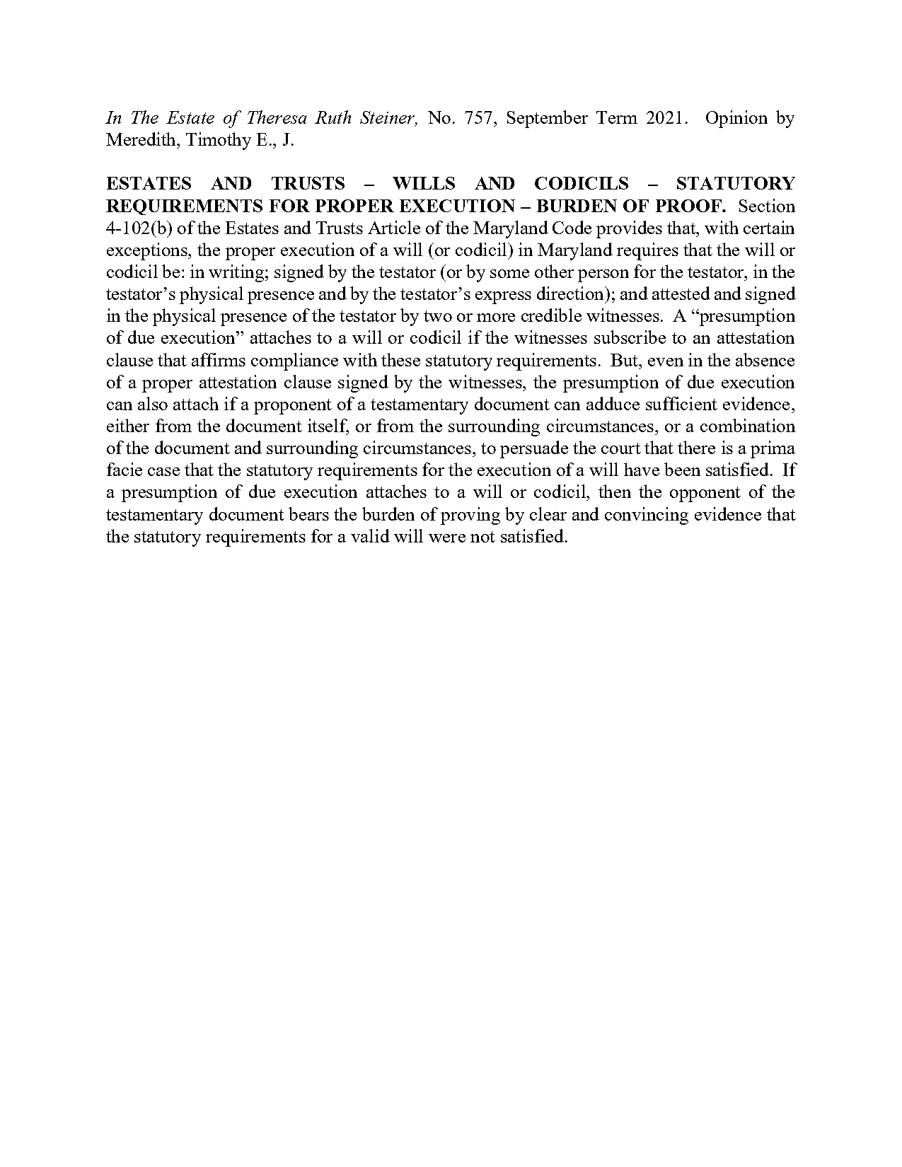 maryland last will and testament sample one page