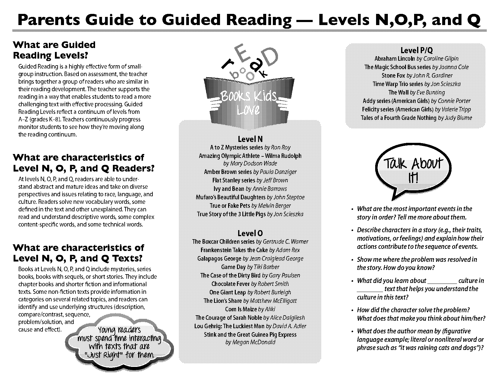 guided reading level books q