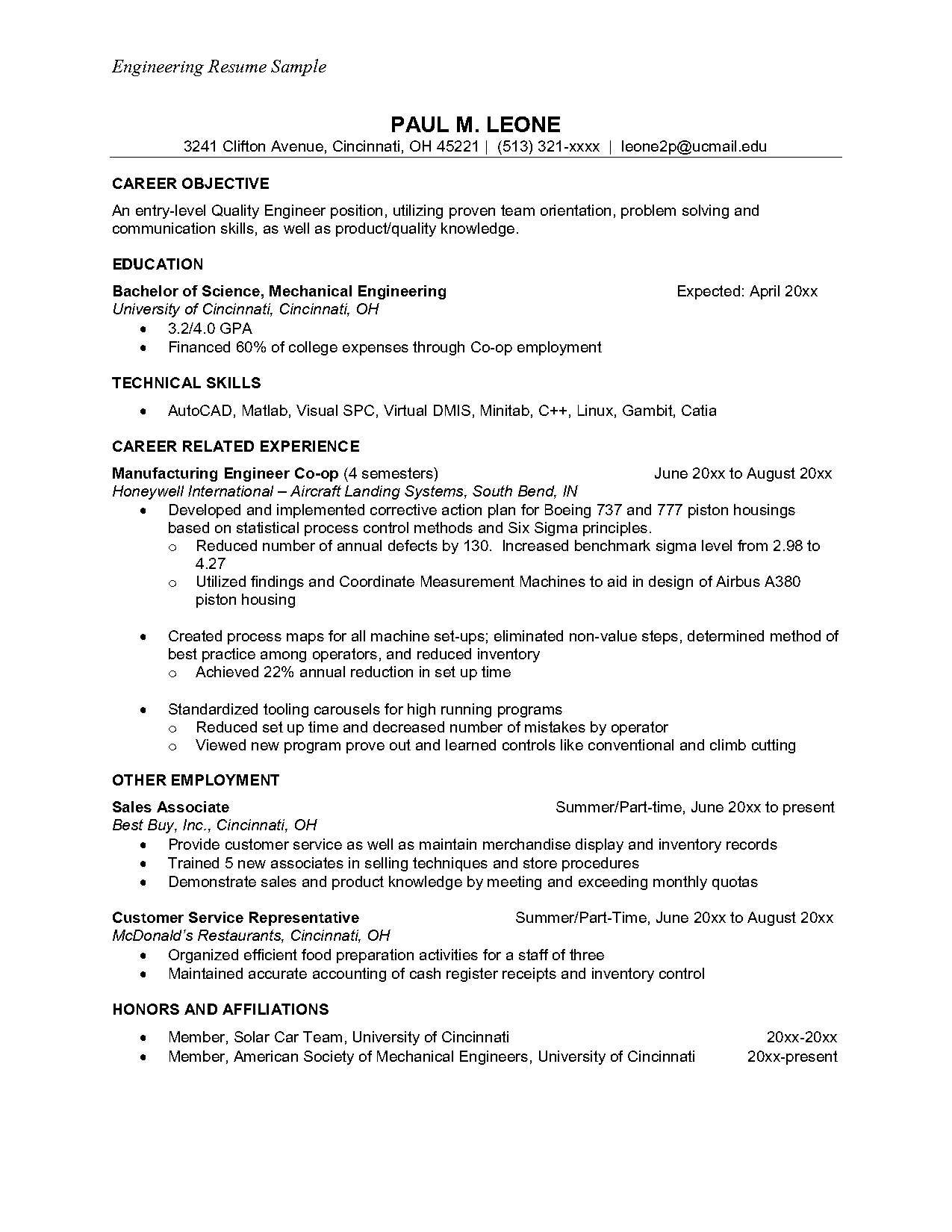 production engineer resume sample doc