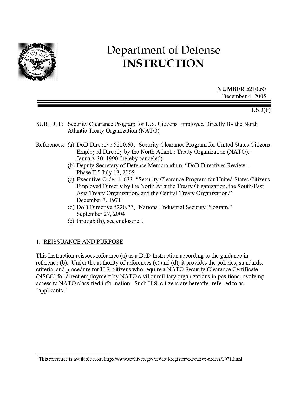 certificate of security clearance nato