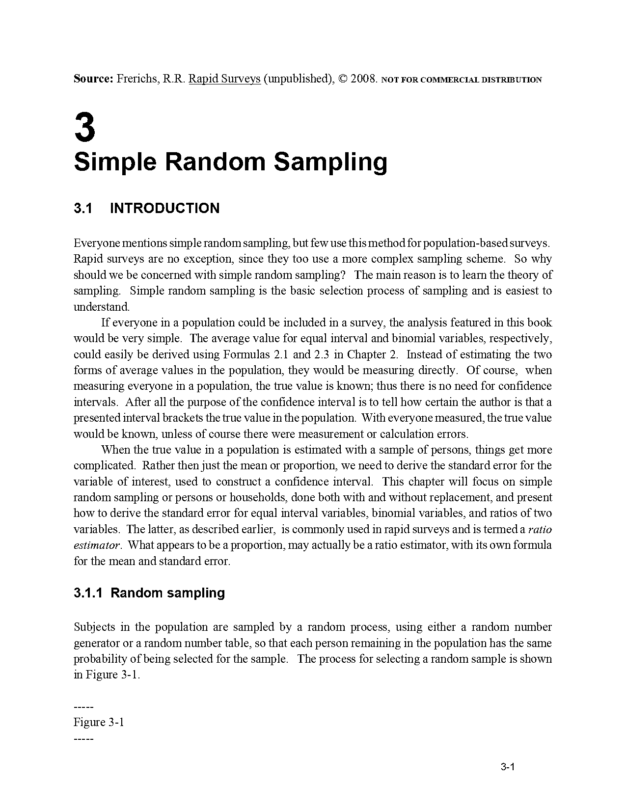 simple random sampling mean and variance