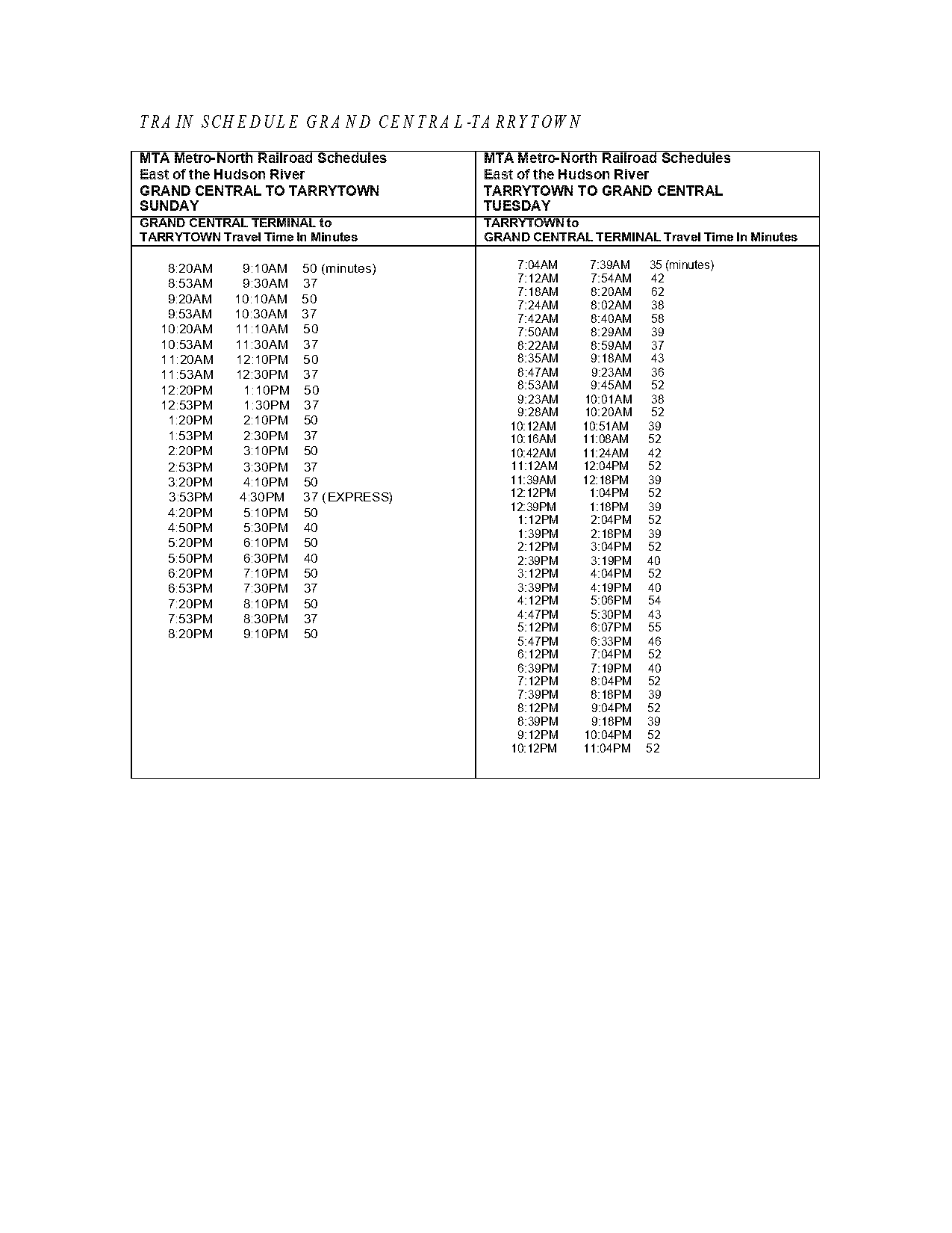 metro north schedule pleasantville to grand central