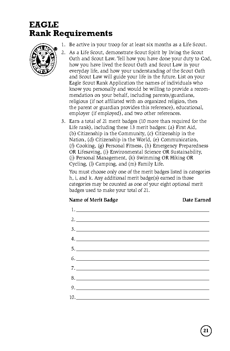 eagle scout service requirements