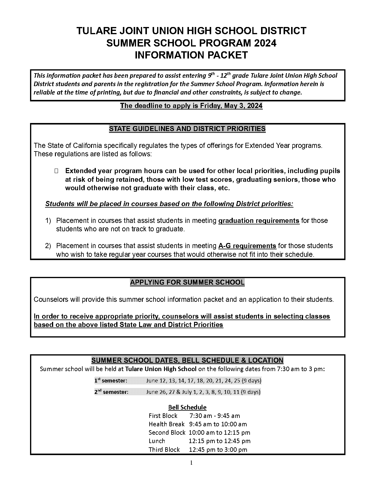 summer program attendance application