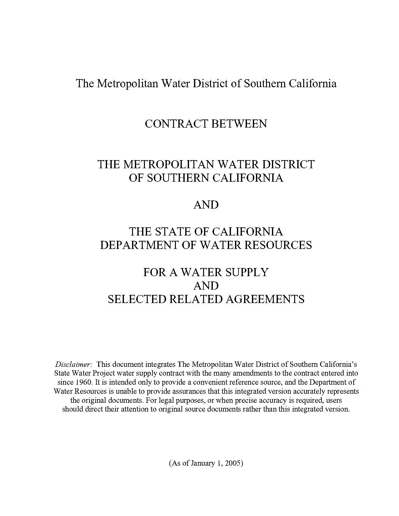 state water contract amendment