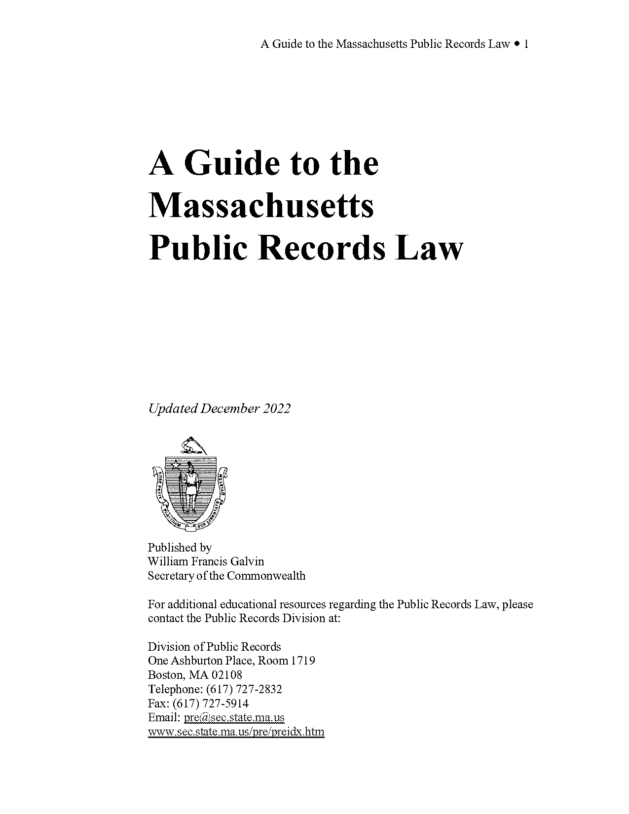 massachusetts public records law request