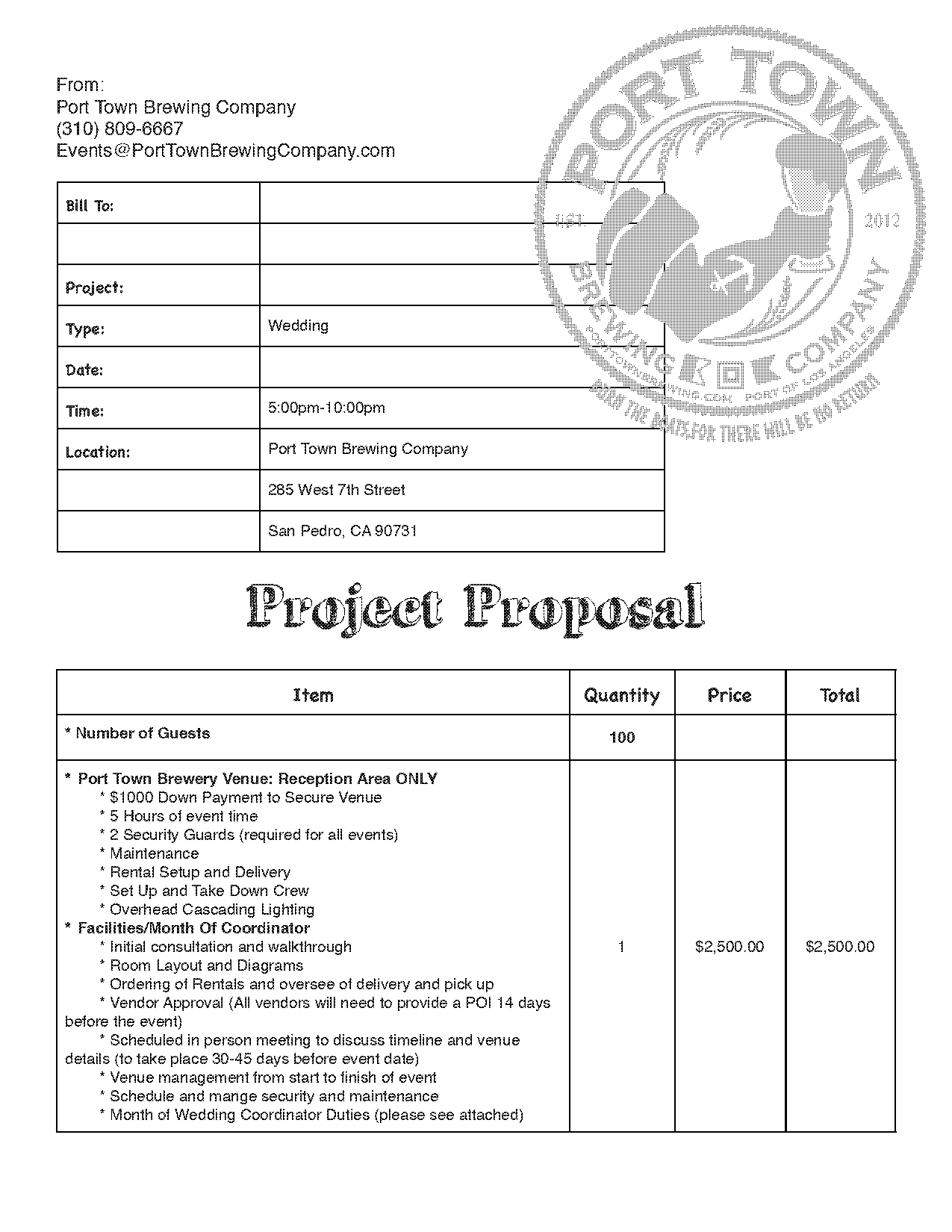 writing proposal template wedding floral