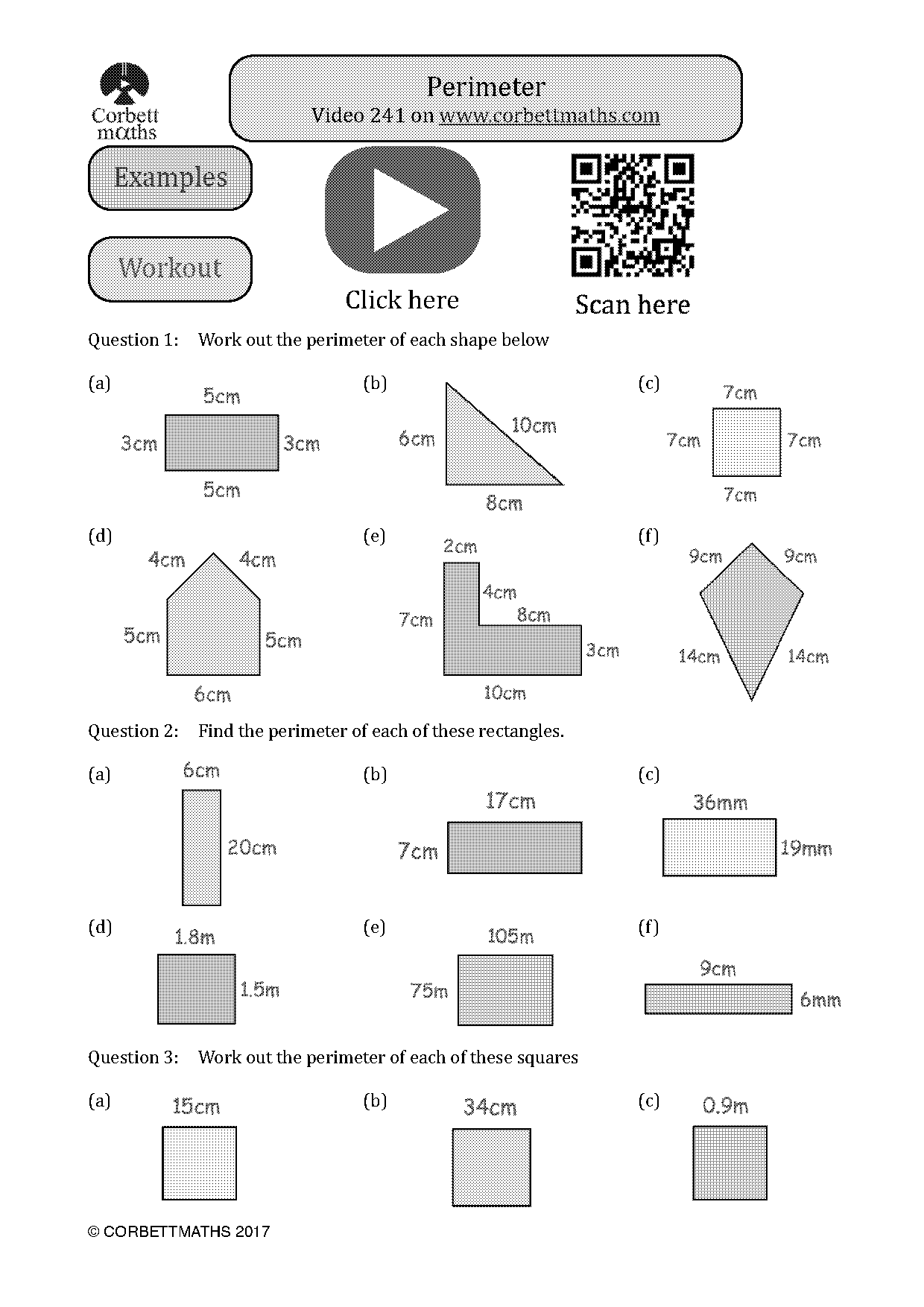 find the missing side length perimeter worksheet