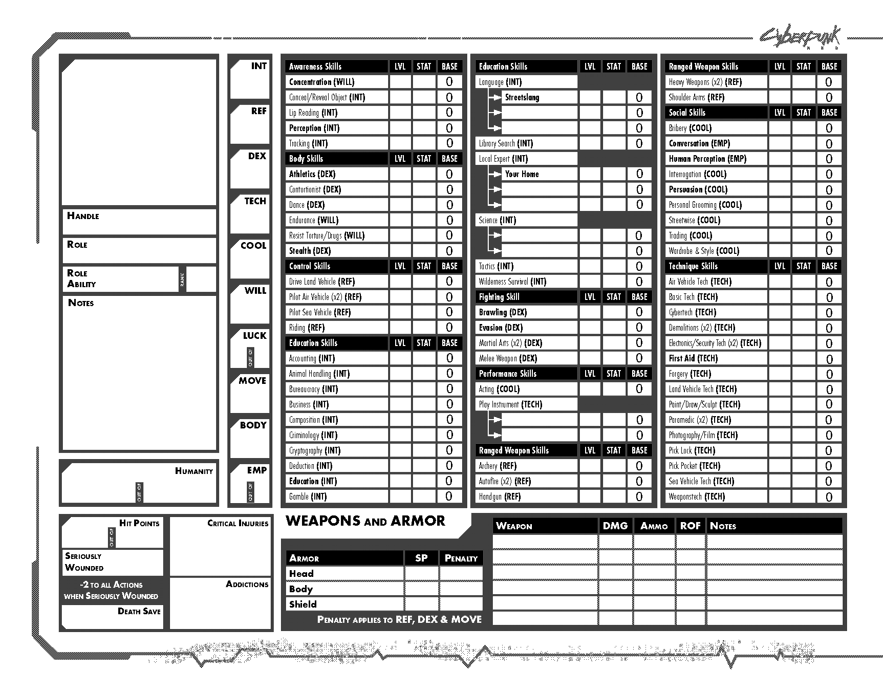 dnd character sheet using google forms