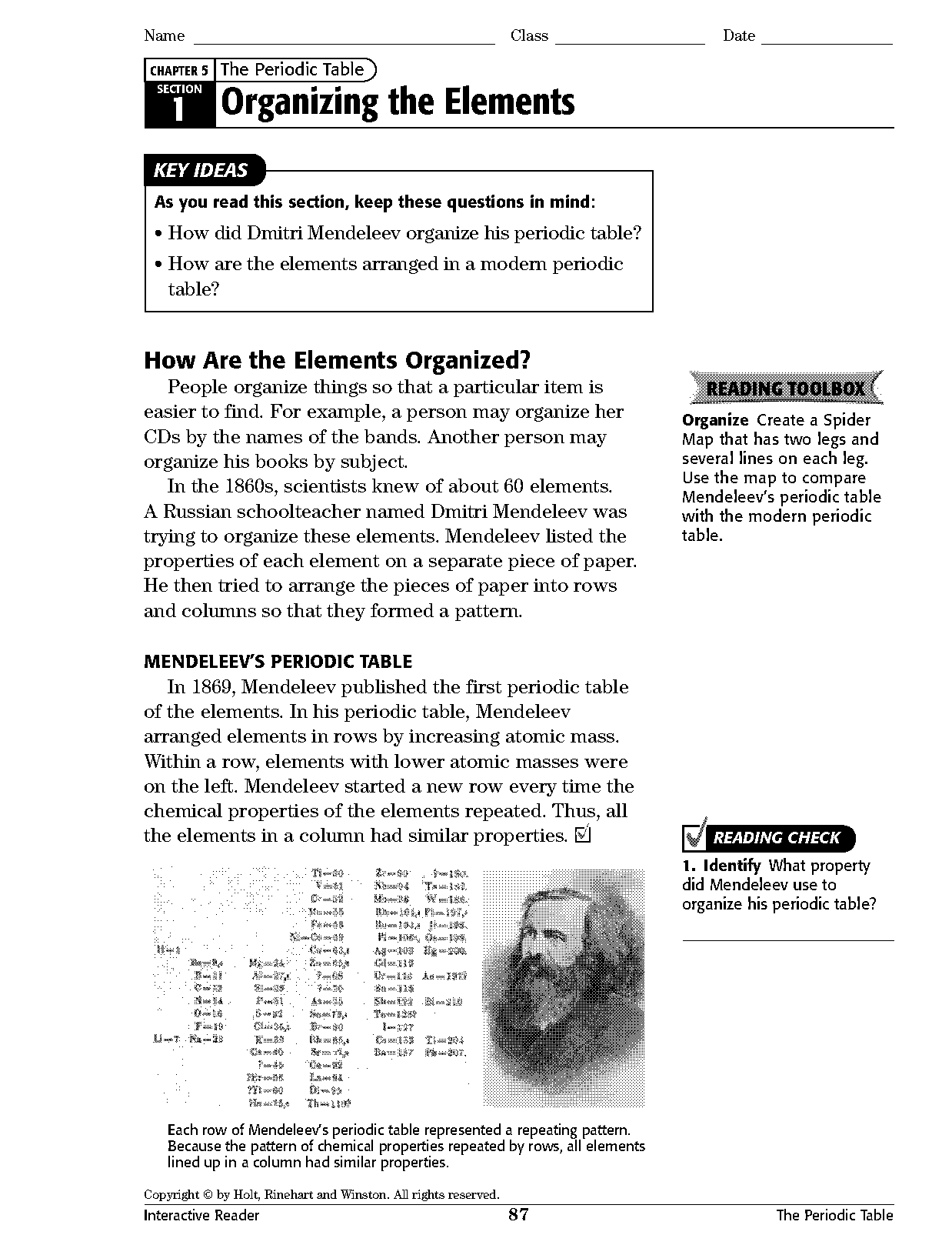 hd periodic table with mass