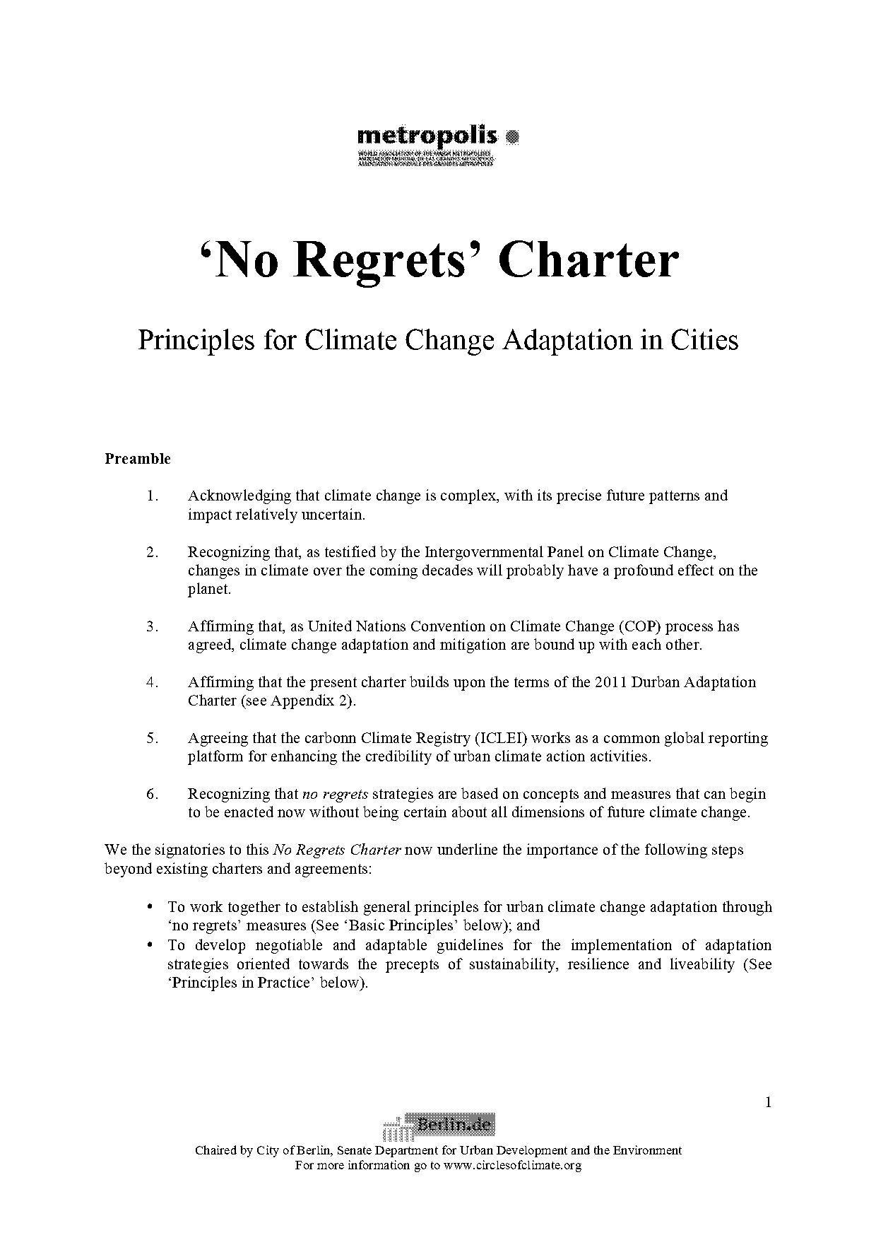 example of no regrets climate policy