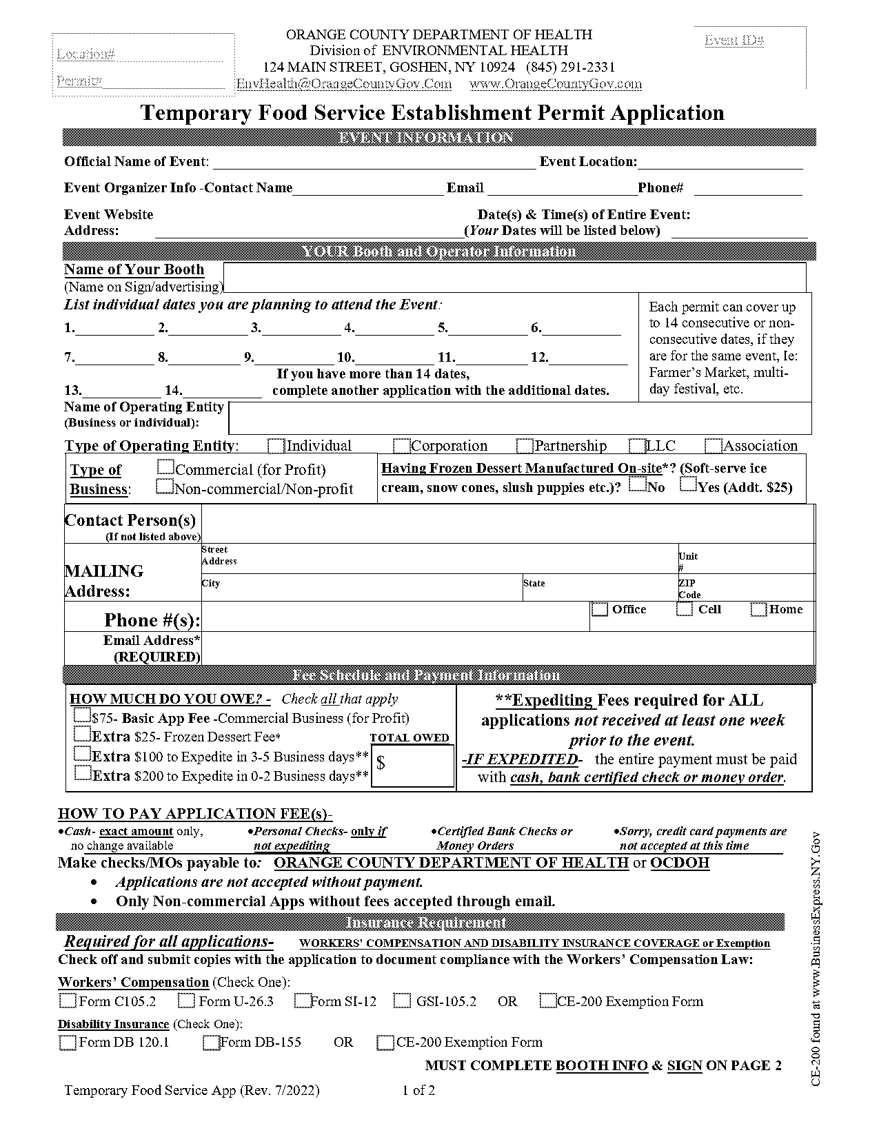 ny health department food vendor form