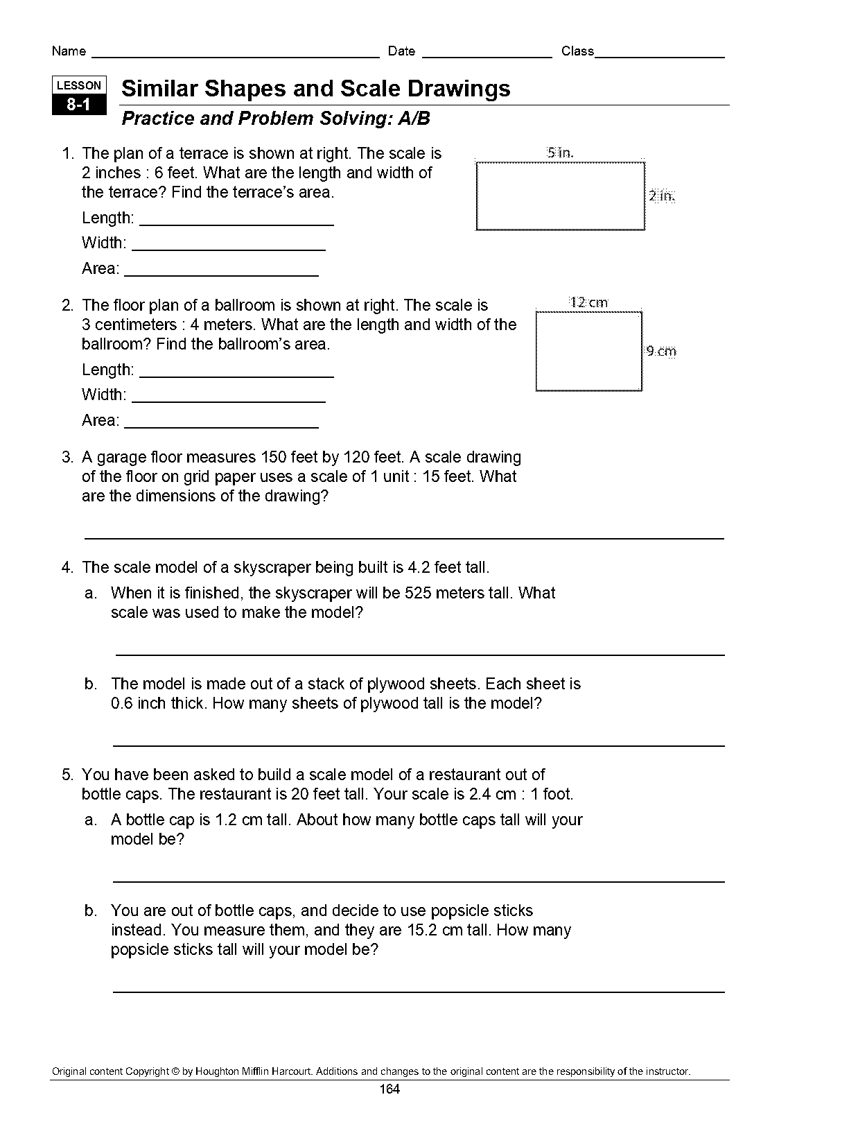 drawing scale copy practice worksheet