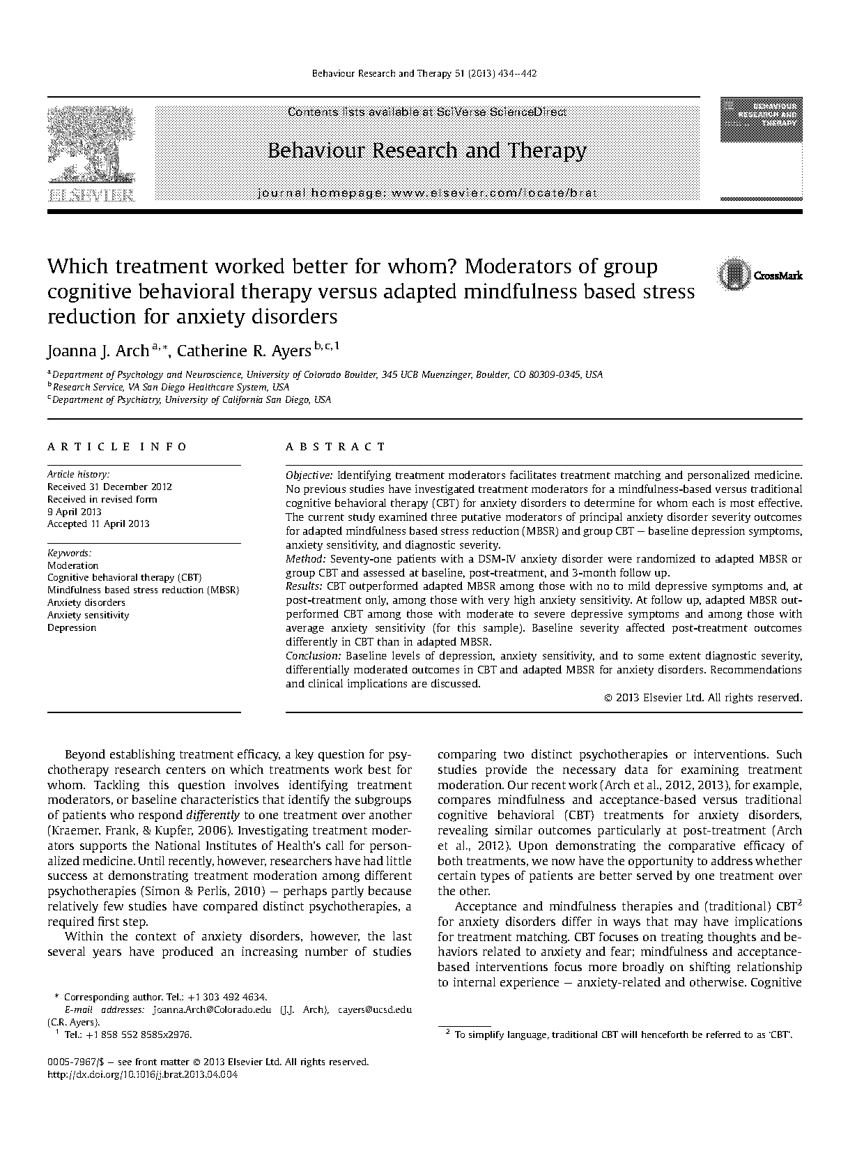 cognitive behavioral therapy baseline contract template