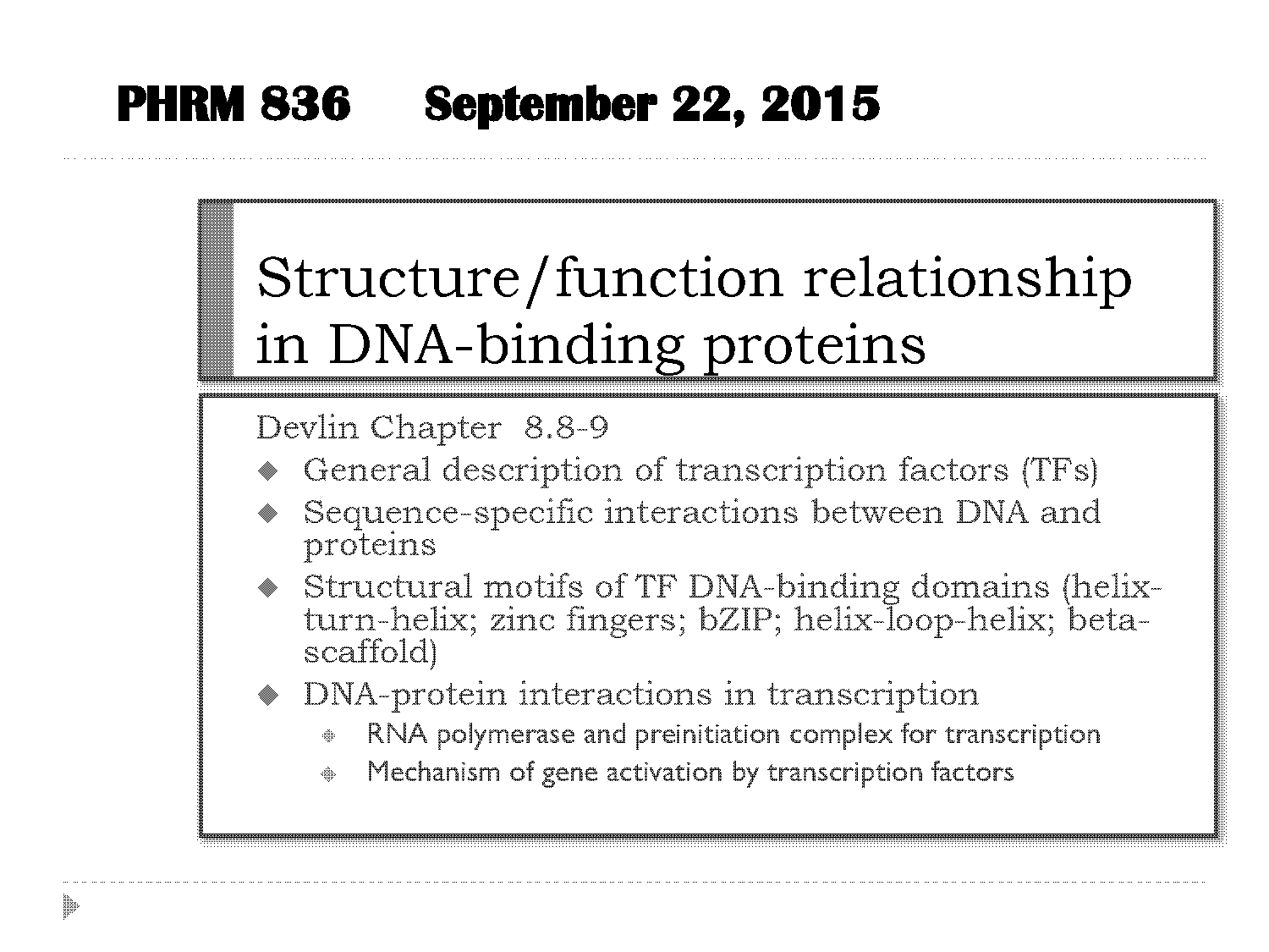 dna binding motifs transcription factors