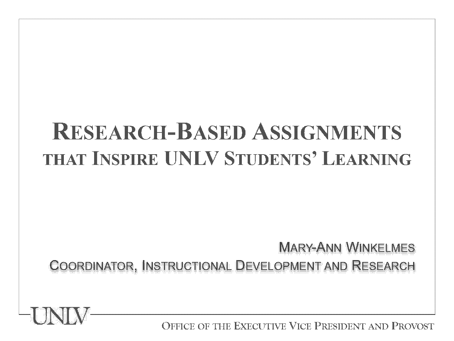 sample assignments for research