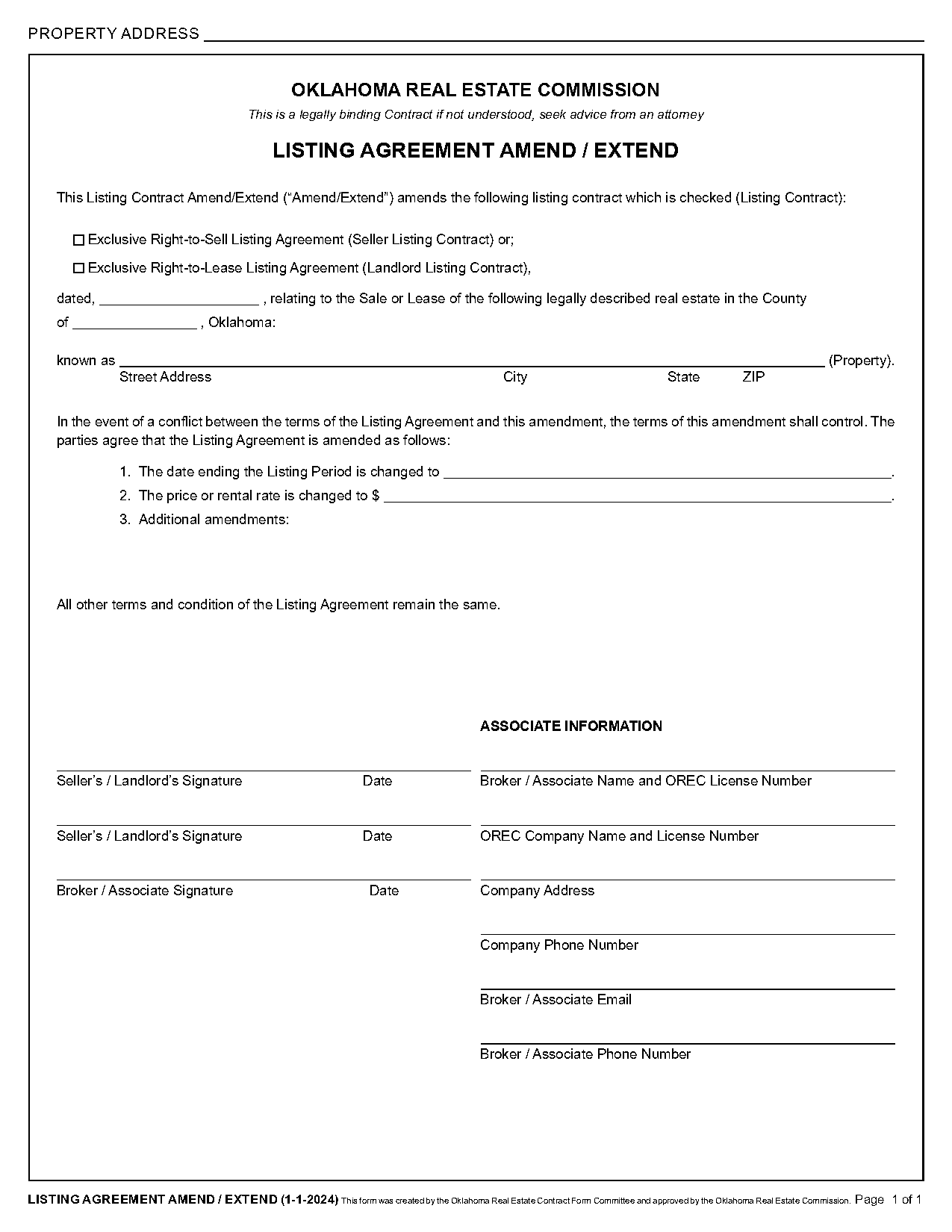 what form i need for lease listing agreement