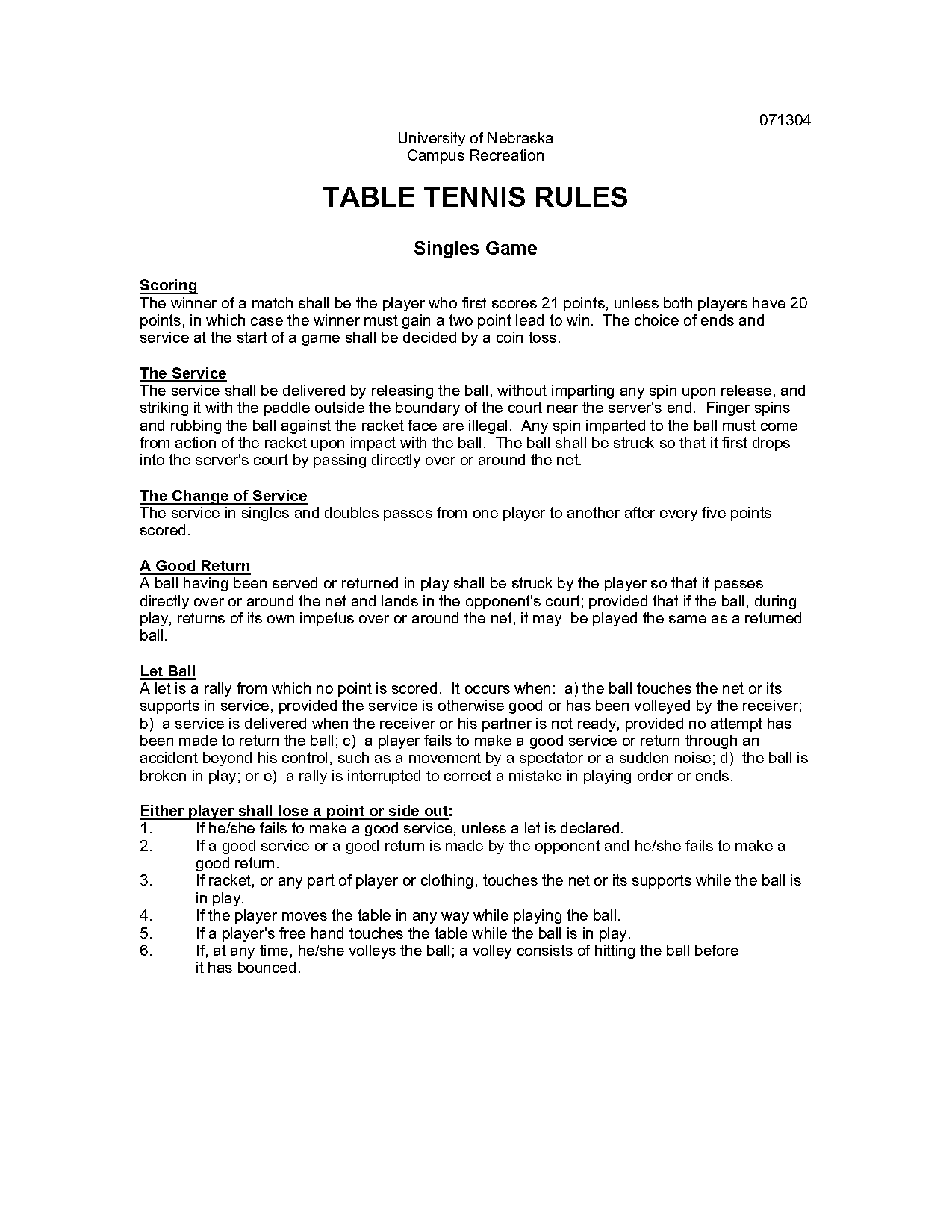 scoring in table tennis doubles