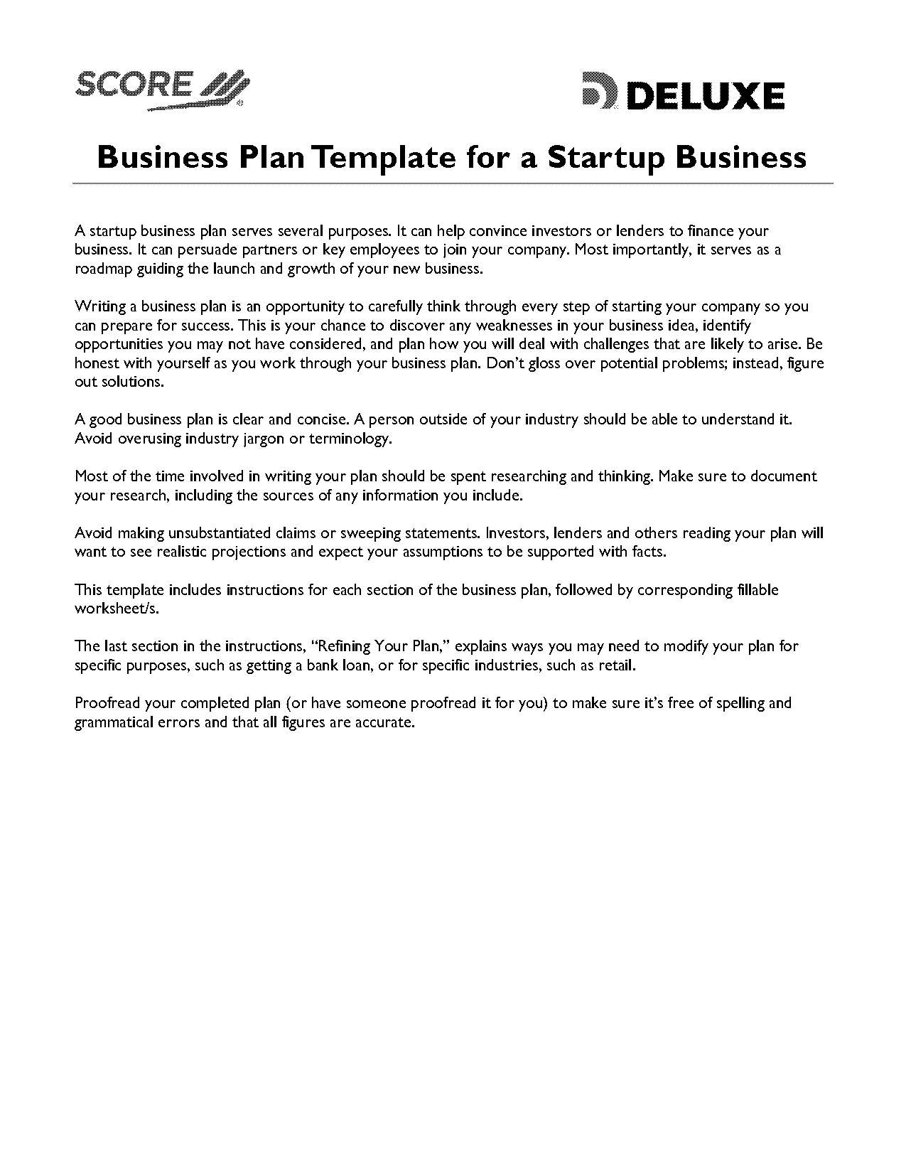 budget template for new business