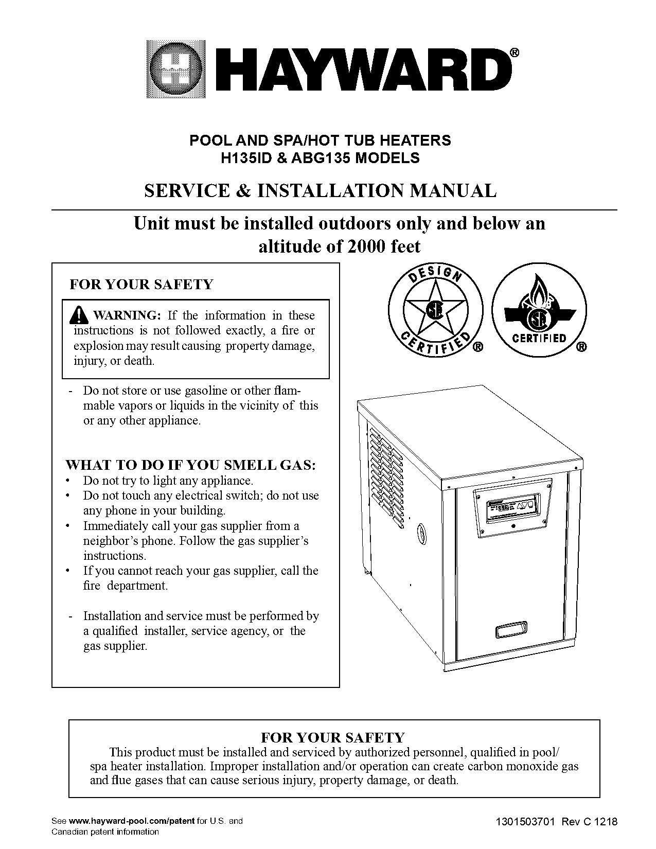 hayward pool heater installation instructions