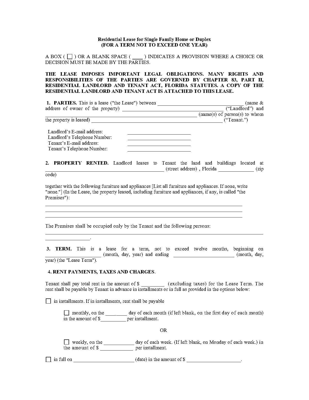 residential lease agreement template