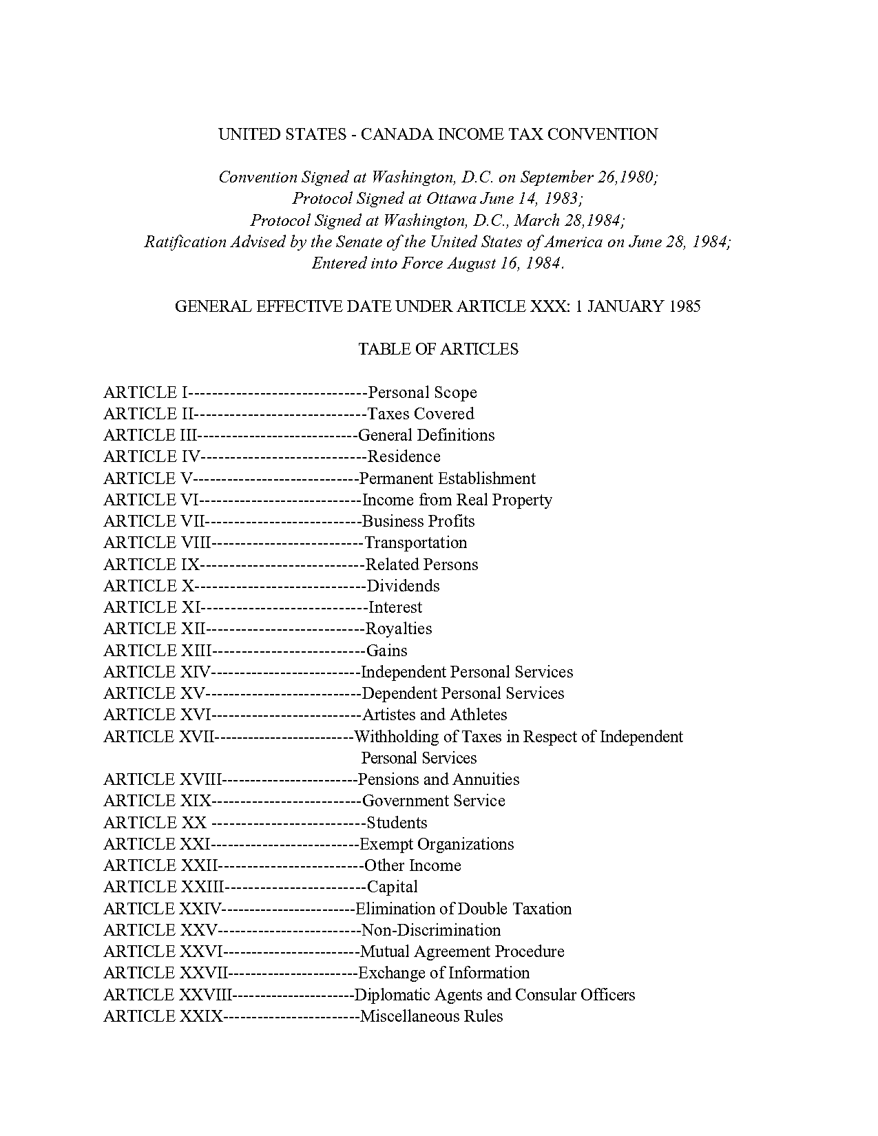 title vii canadian treaty