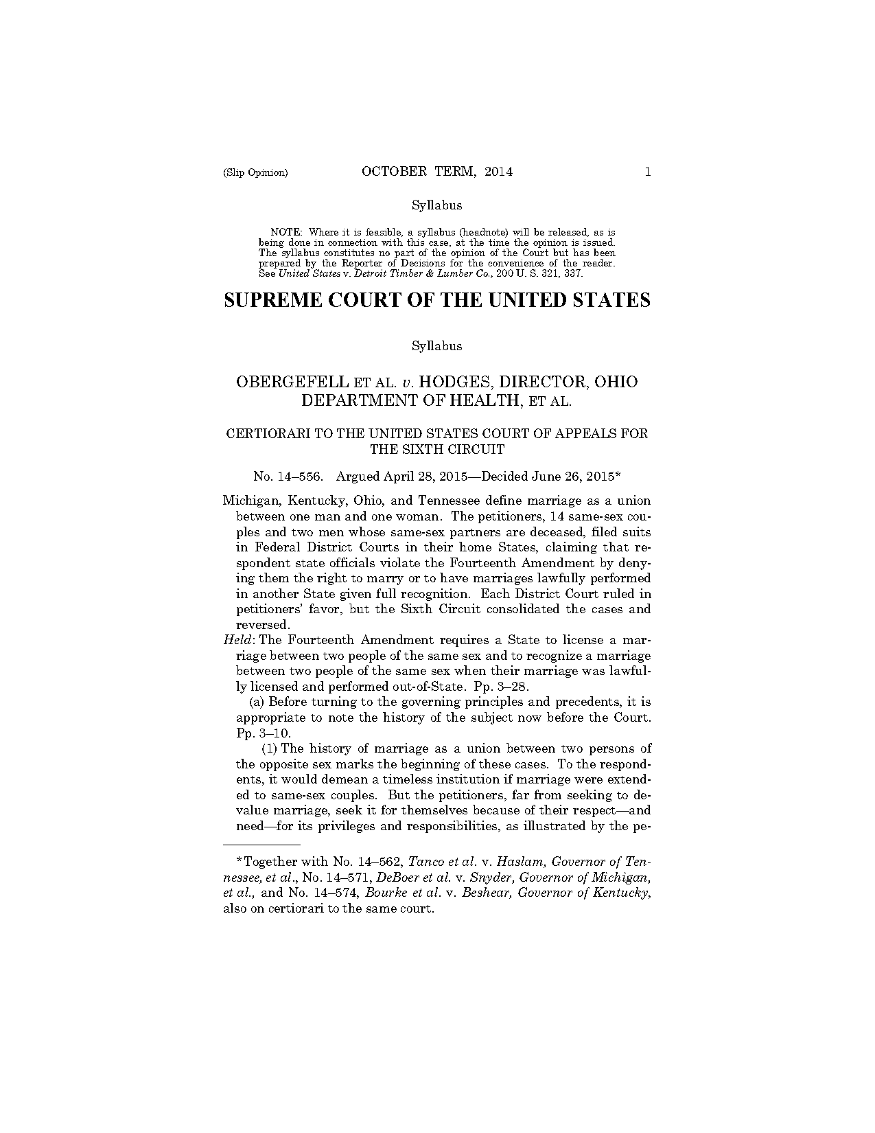 position statement us supreme court decision