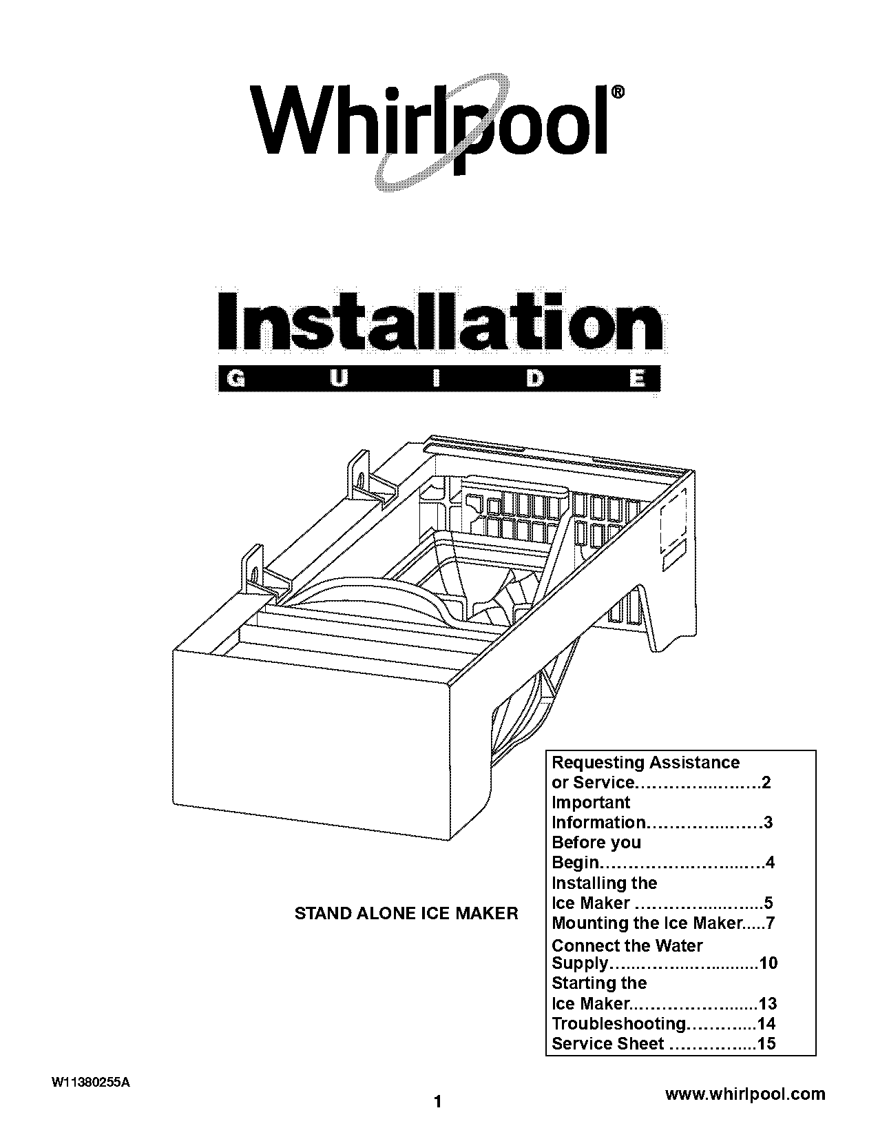 whirlpool ice maker instructions