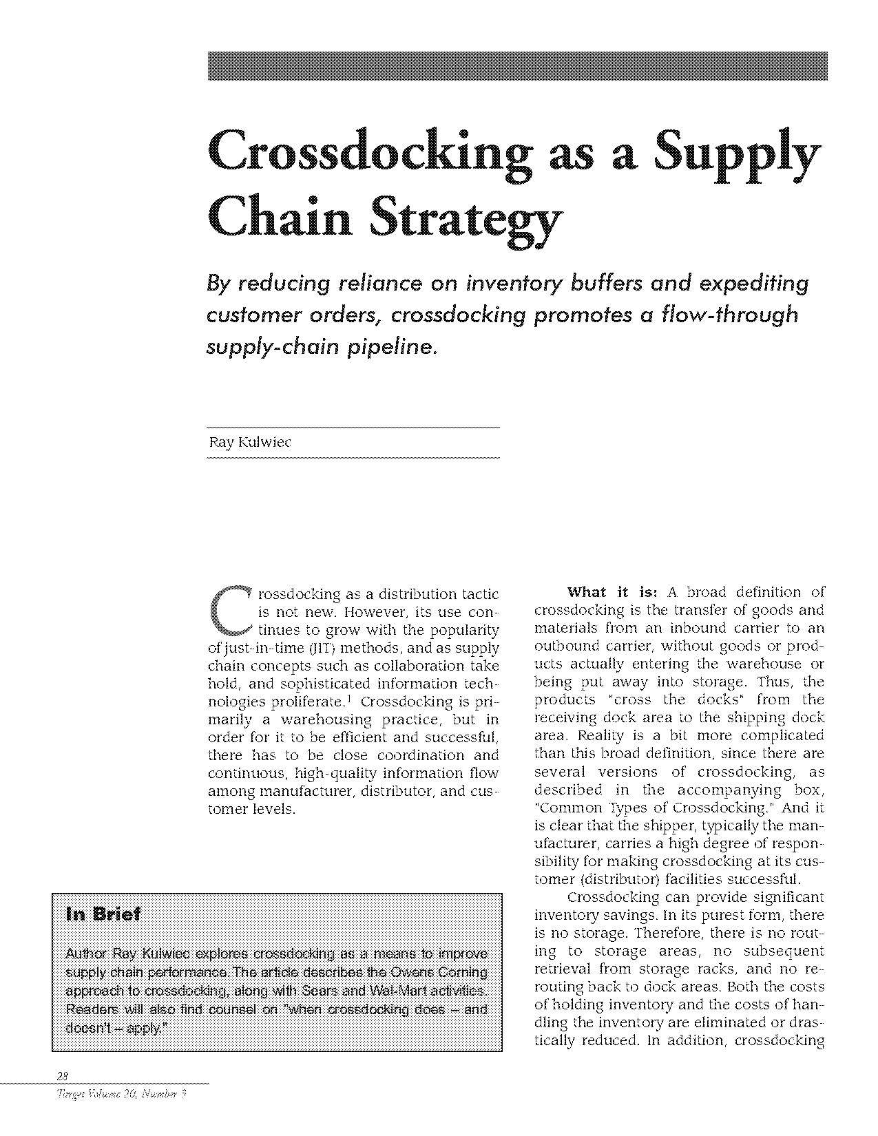 direct shipment vs cross docking