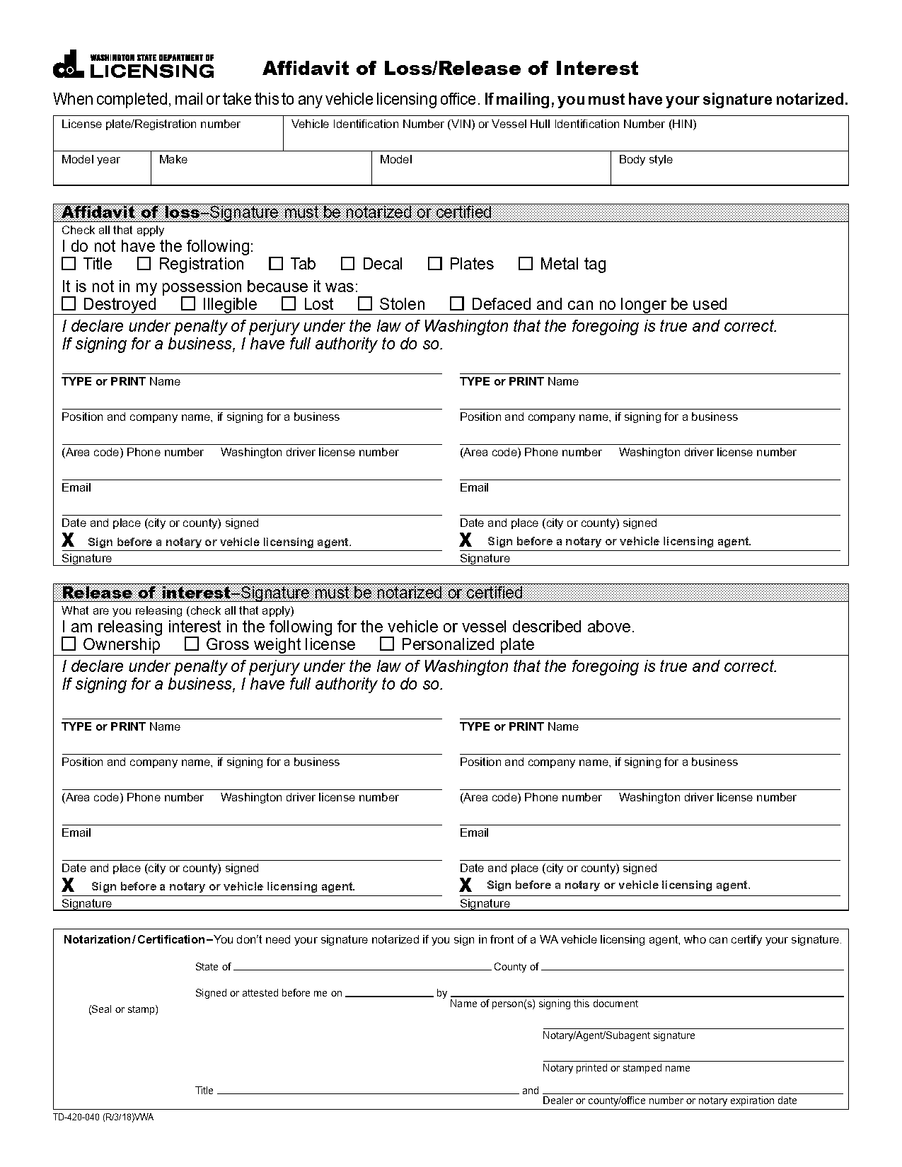 print release form free template