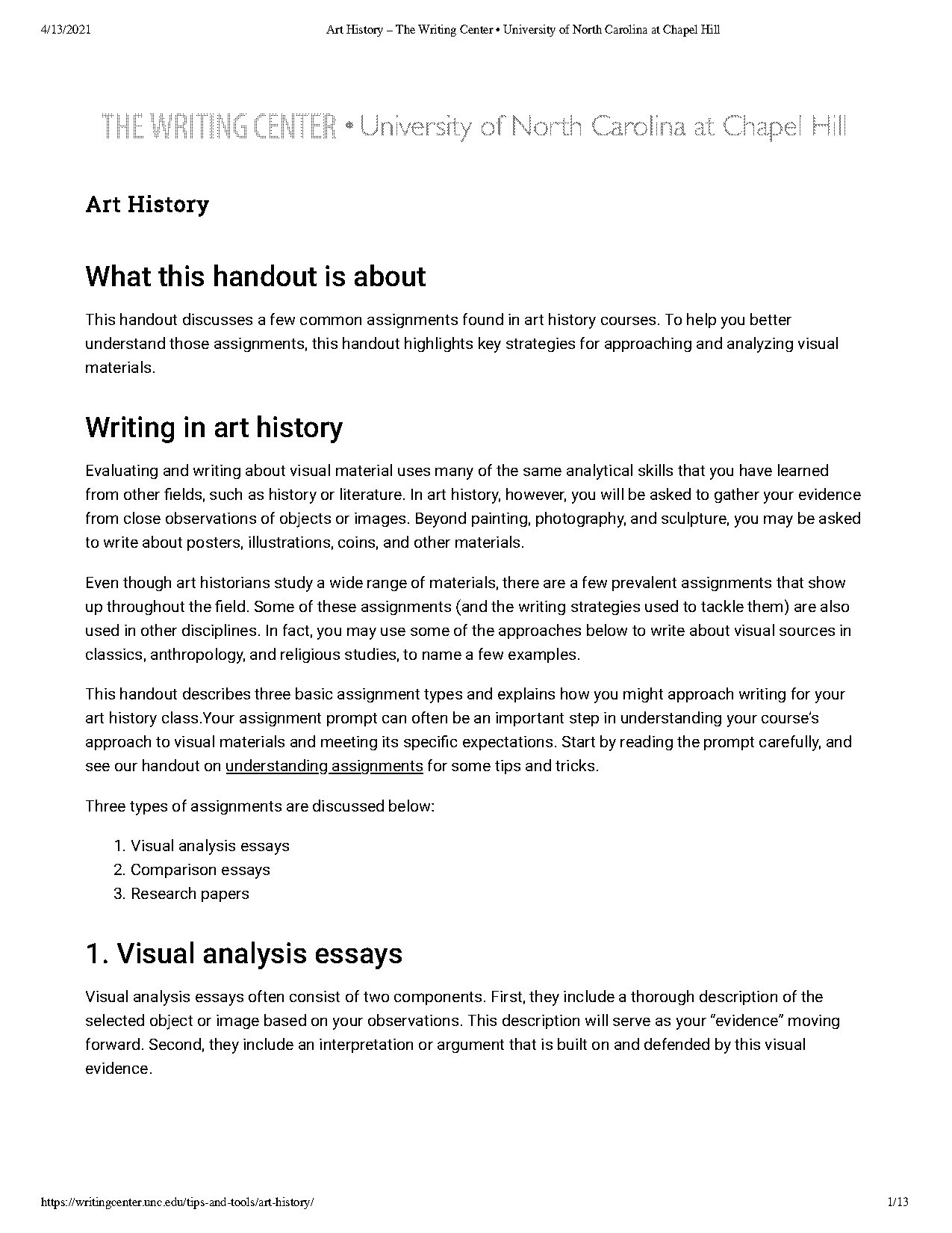 painting analysis essay example