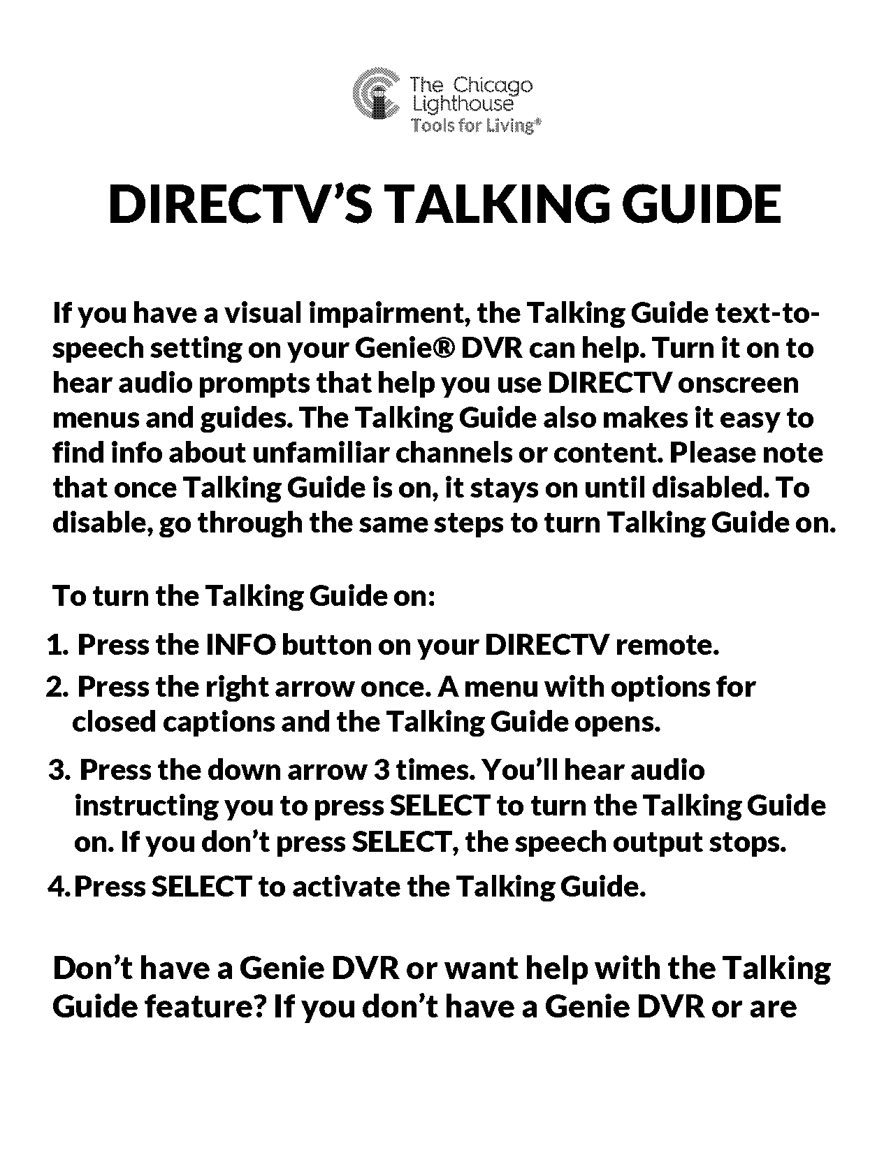 using direct tv genie