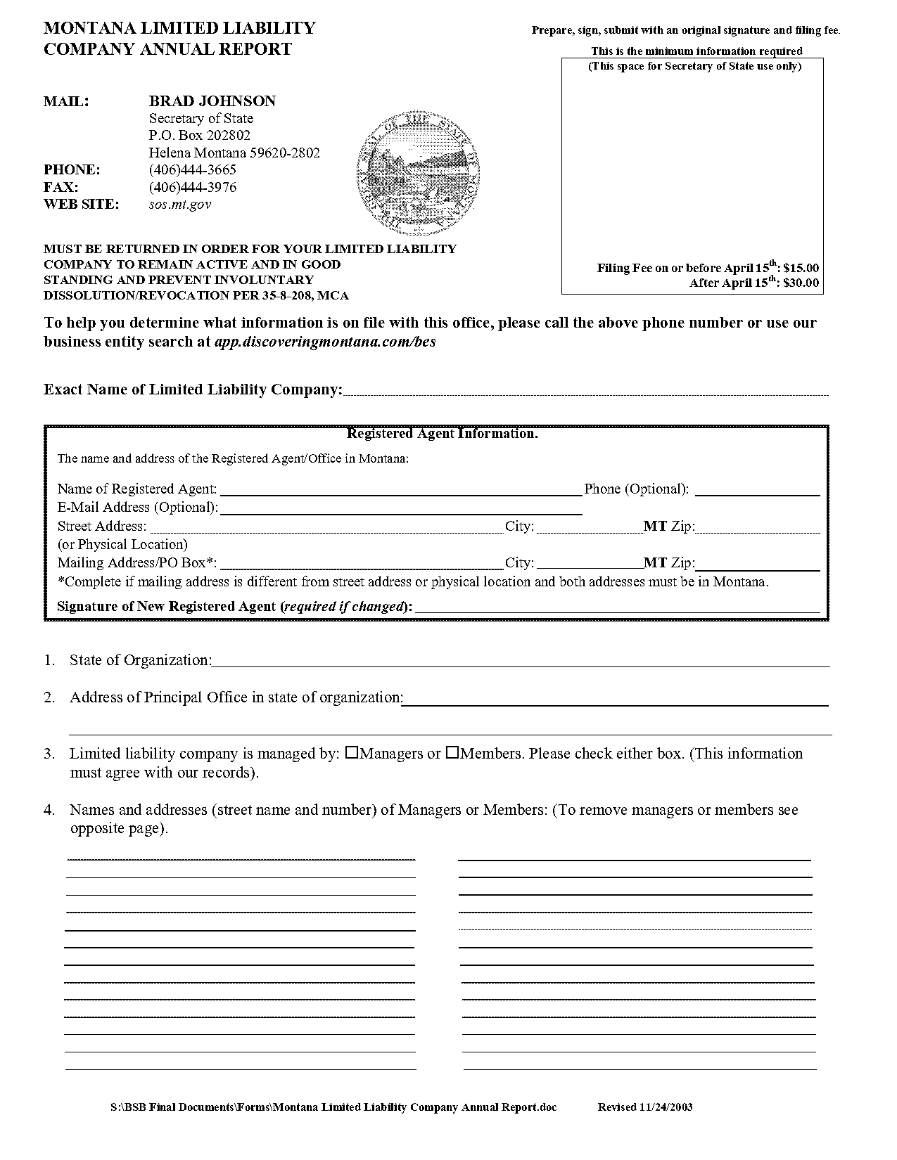 montana llc operating agreement template