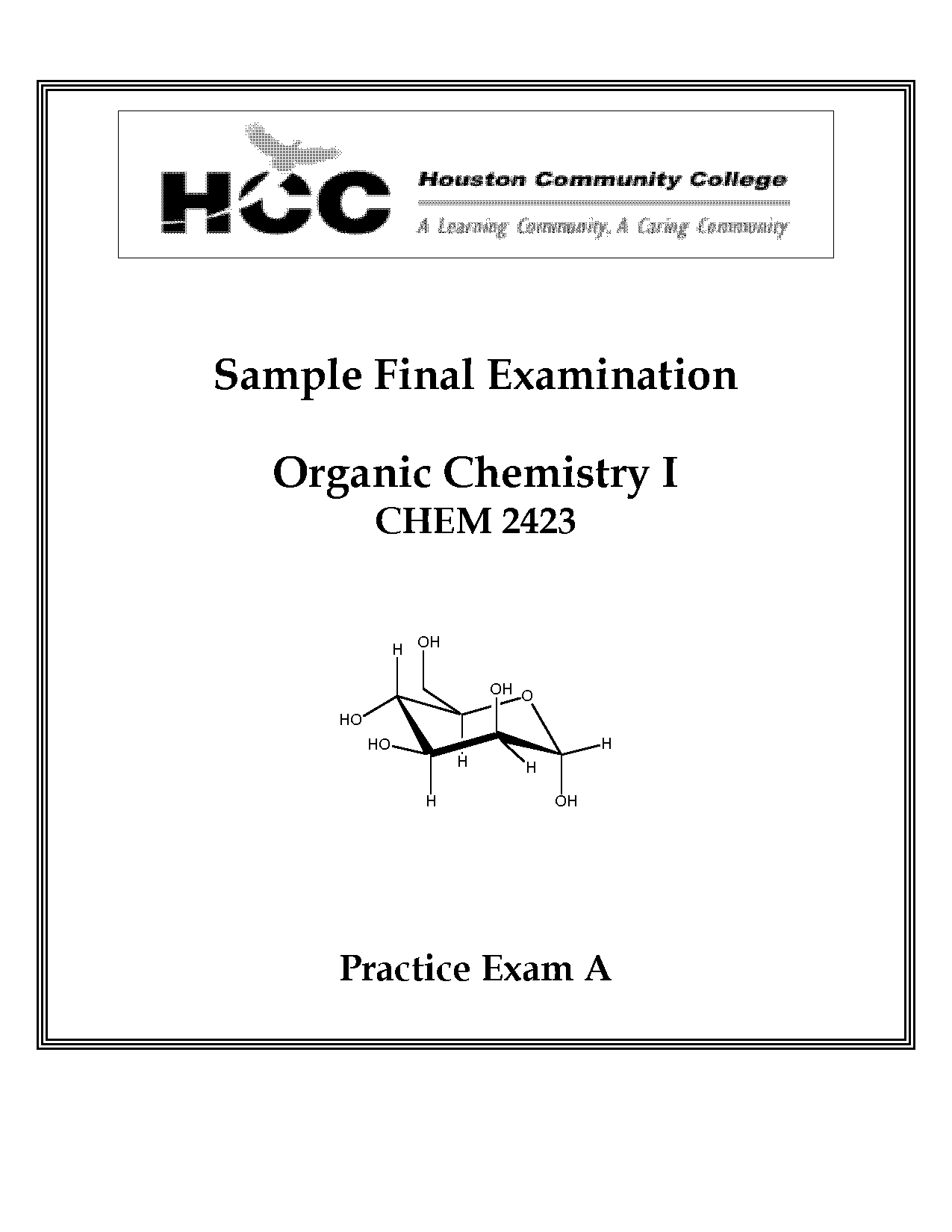 sample organic chemistry exams