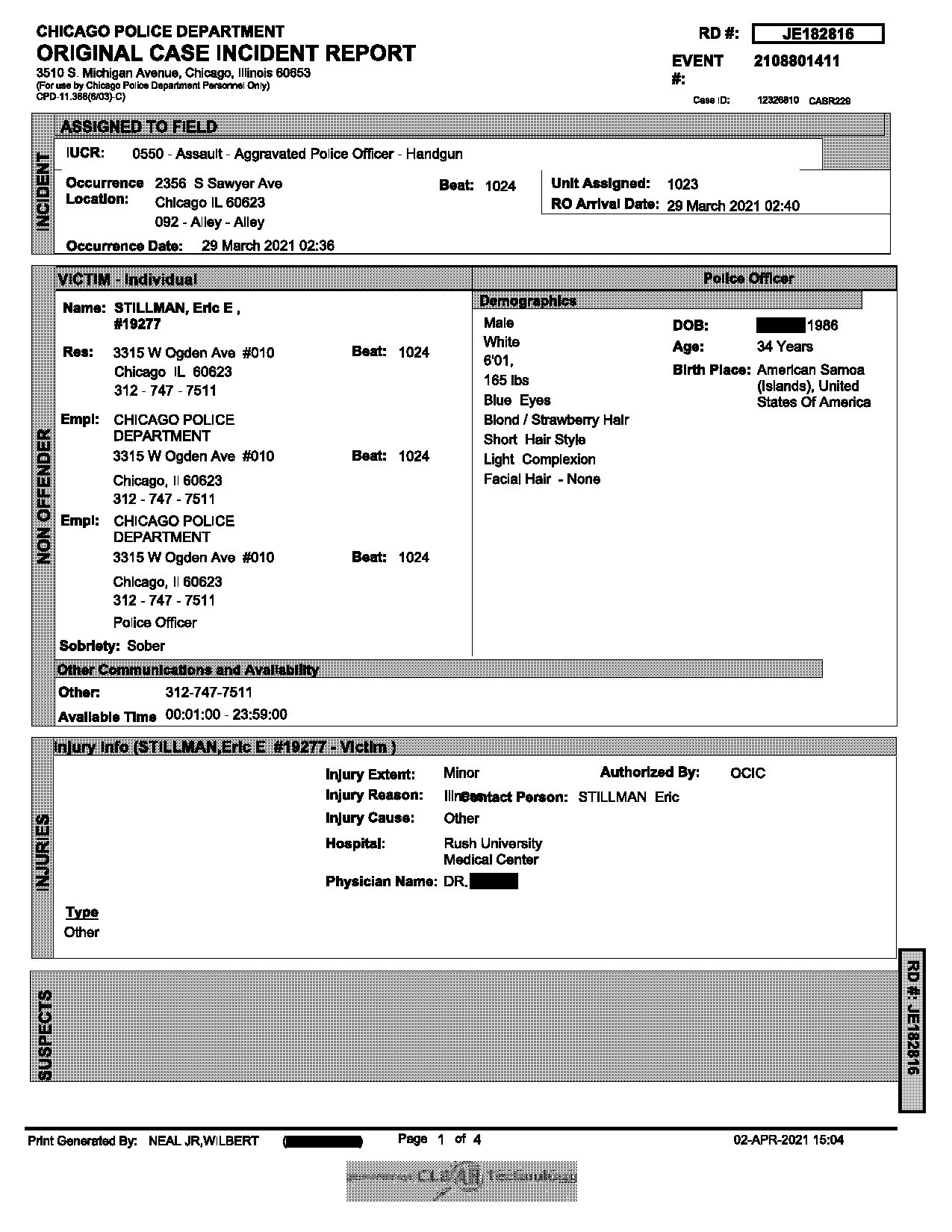 chicago police case report