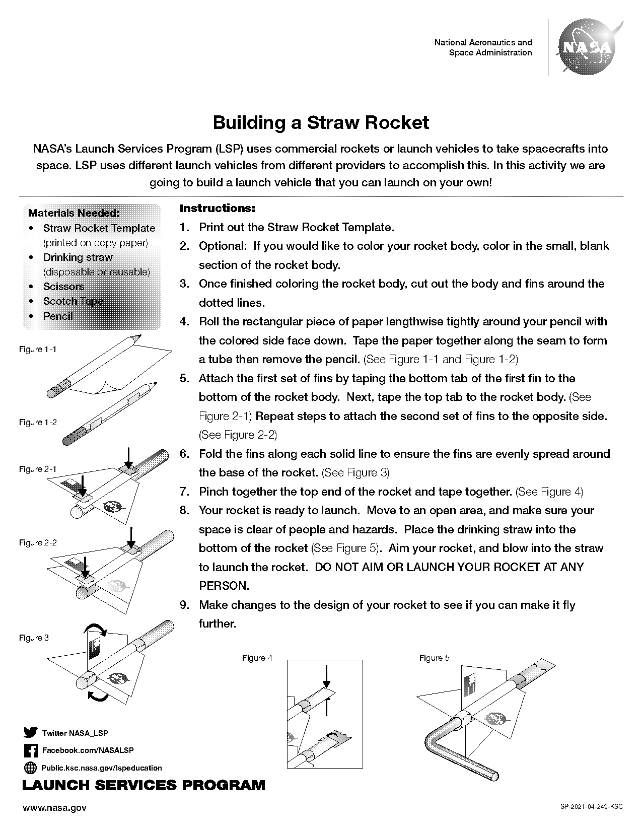 nasa paper rocket template